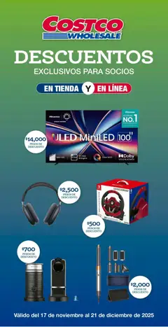Vista previa de Costco catálogo, nuevo folleto de la tienda, válido en México a partir del 17.11.2025