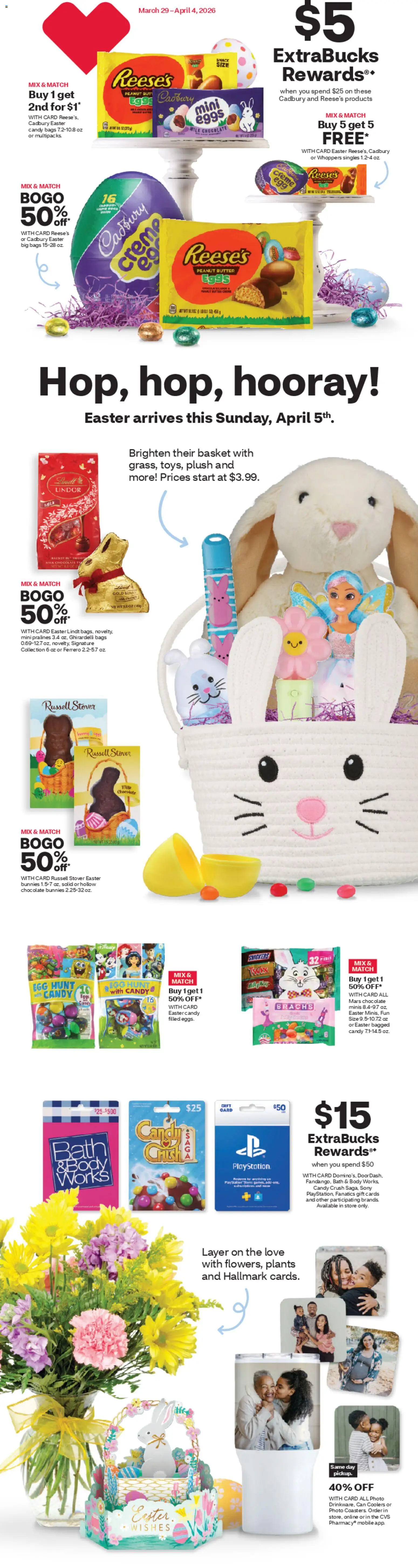 CVS Pharmacy Weekly Ad - NM - valid from 29.03.2026 | Page: 1 | Products: Basket, Milk, Eggs, Chocolate