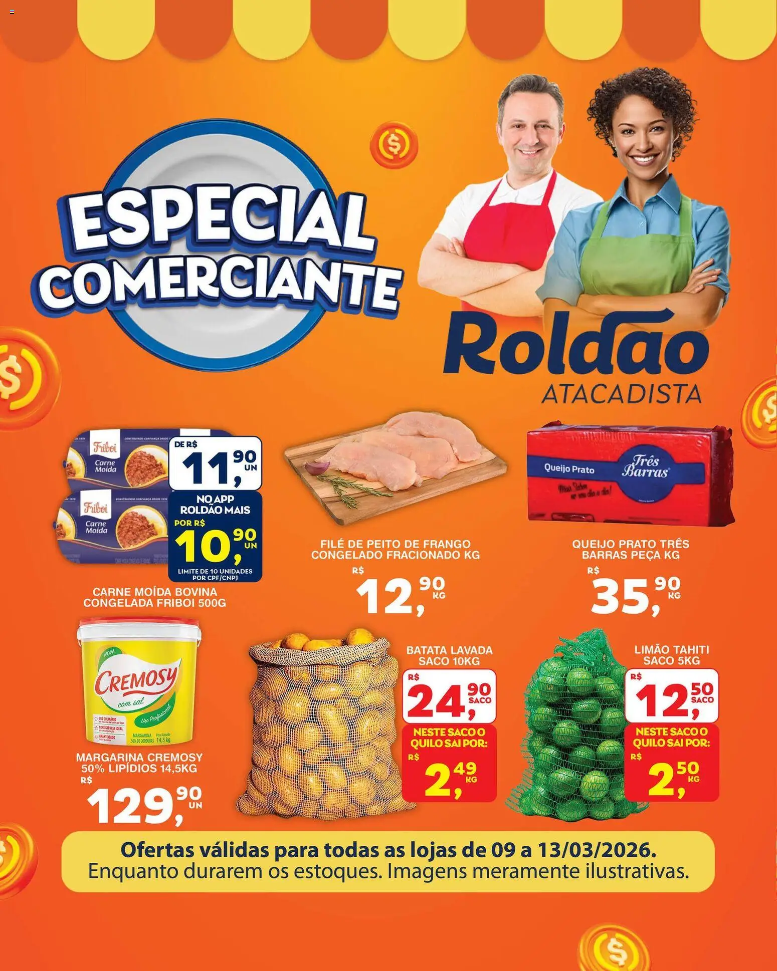 Roldão Folheto - válido de 09.03.2026 | Página: 1 | Produtos: Queijo, Batata, Margarina, Peito de frango