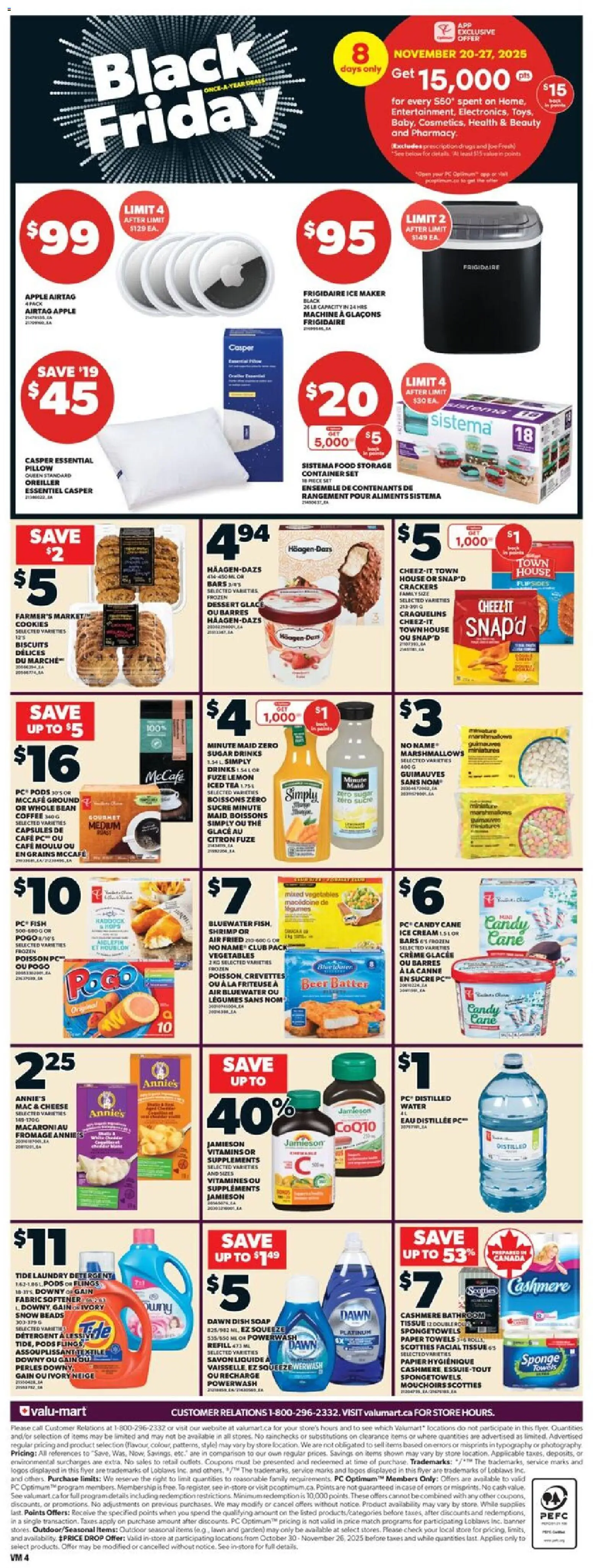 Valu Mart flyer valid from 20.11.2025 | Page: 2 | Products: Cream, Case, Detergent, Coffee