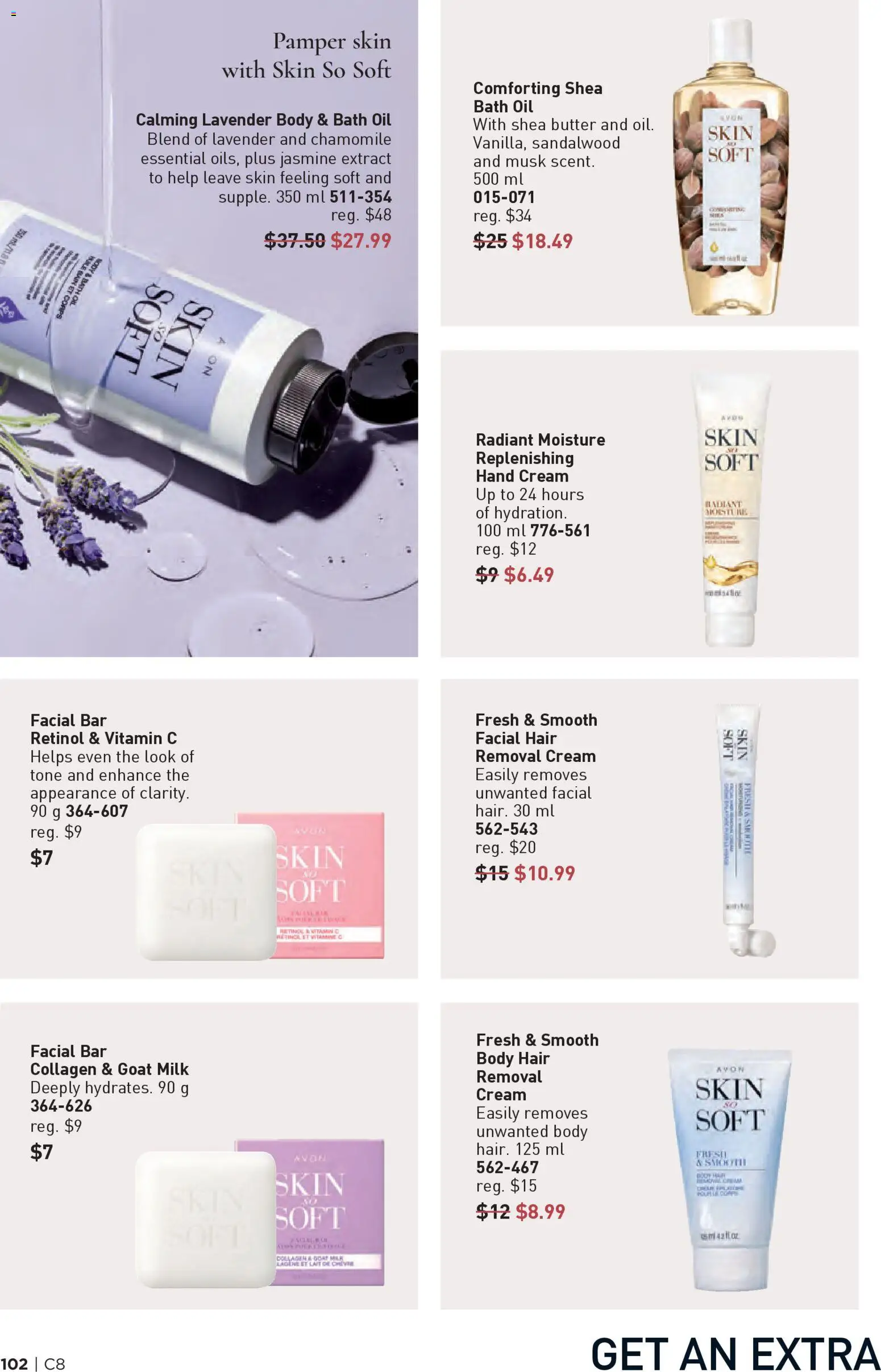 Avon flyer valid from 09.04.2026 | Page: 102 | Products: Cream, Bath, Butter, Oil