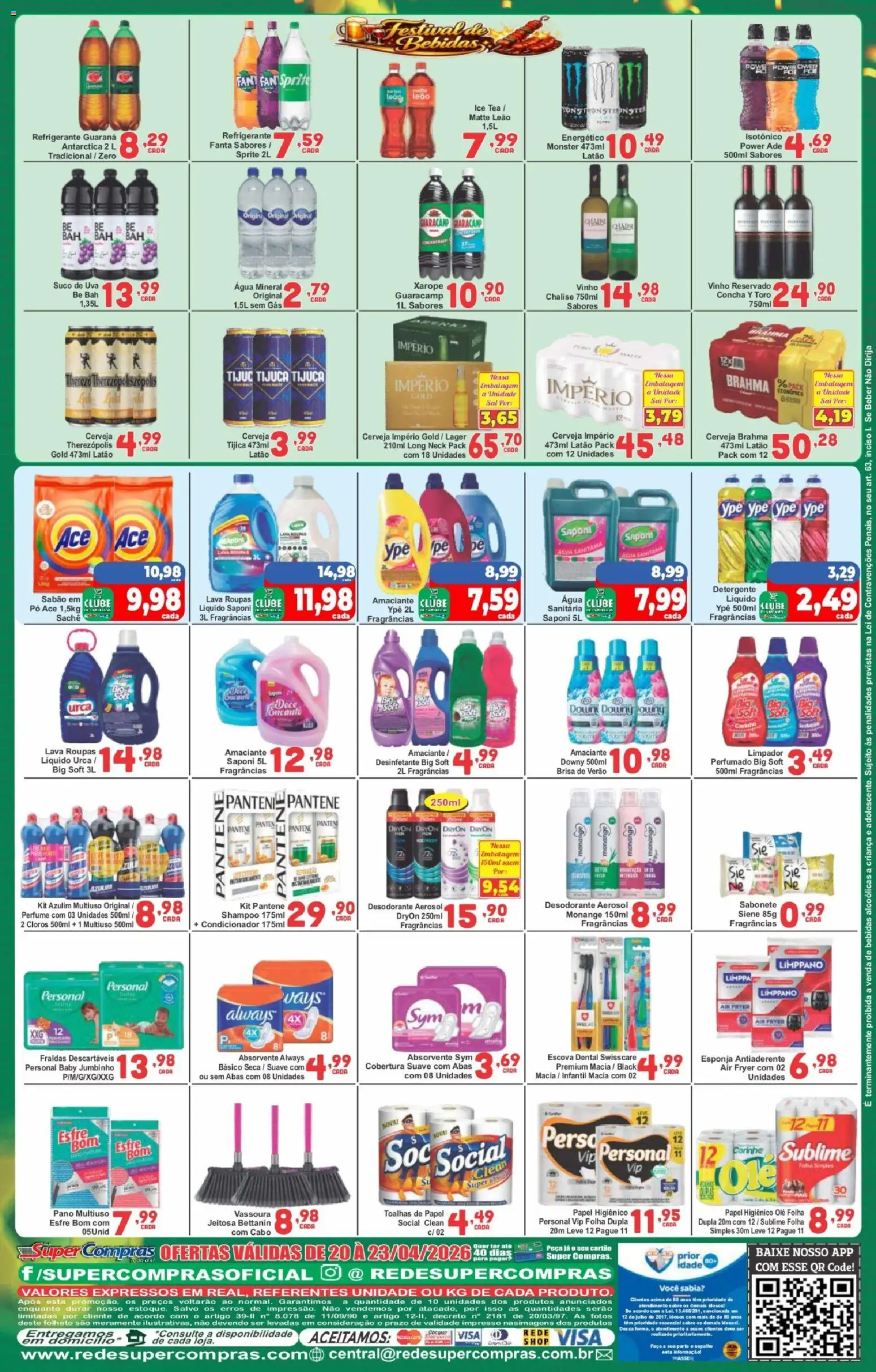 Rede Super Compras Folheto - válido de 20.04.2026 | Página: 4 | Produtos: Fanta, Vinho, Roupas, Amaciante