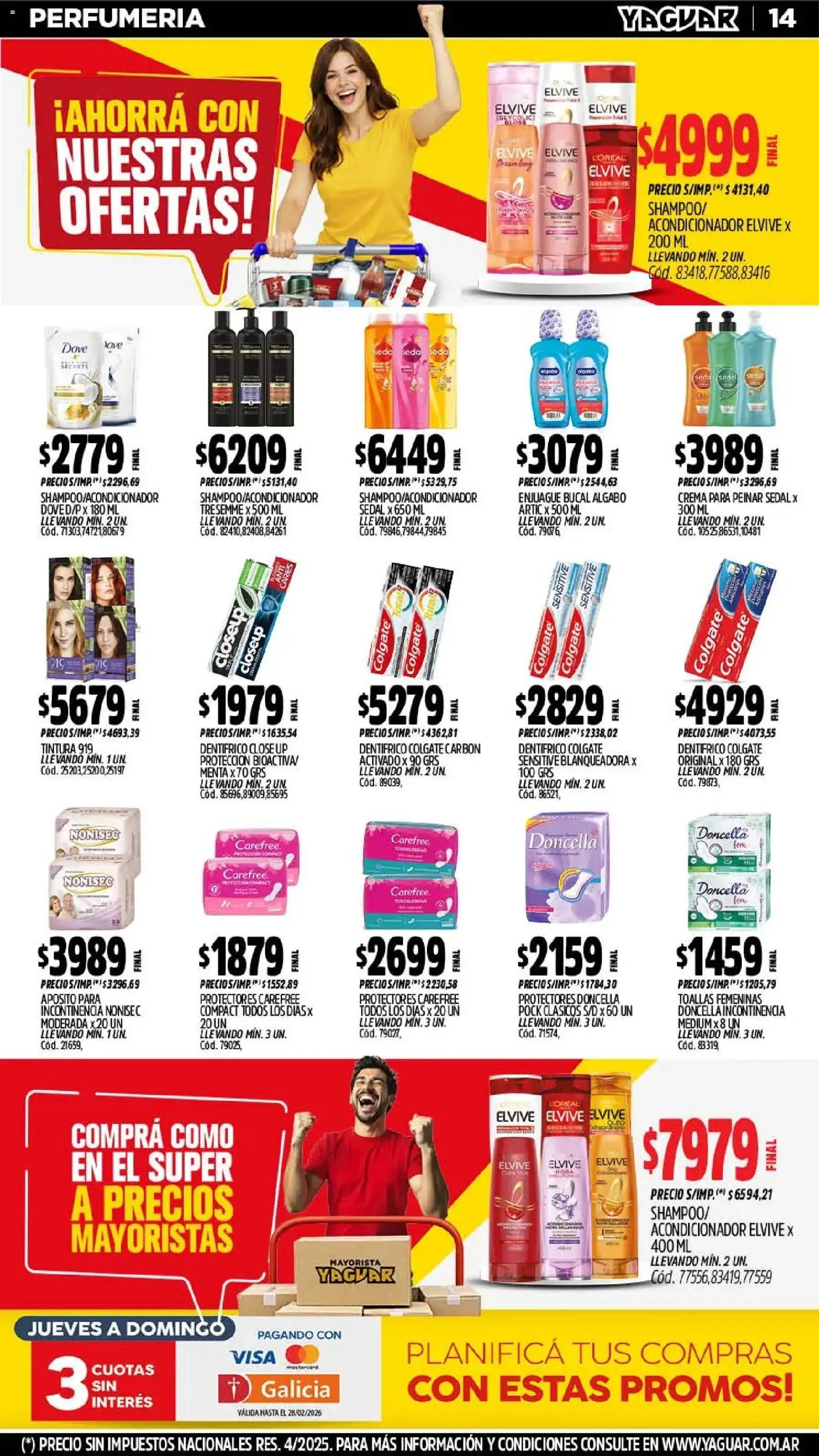 Yaguar - Oferta Semanal San Juan │ válido desde el 23.02.2026 | Página: 13 | Productos: Toallas, Acondicionador, Enjuague bucal, Crema