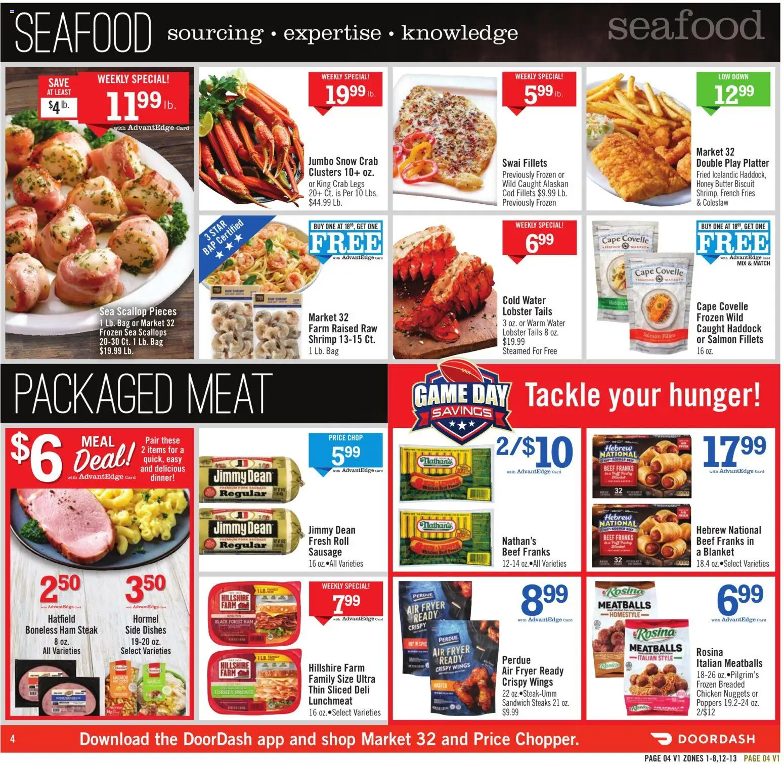 Price Chopper Weekly Ad - valid from 18.01.2026 | Page: 4 | Products: Blanket, Pork, Water, Bag