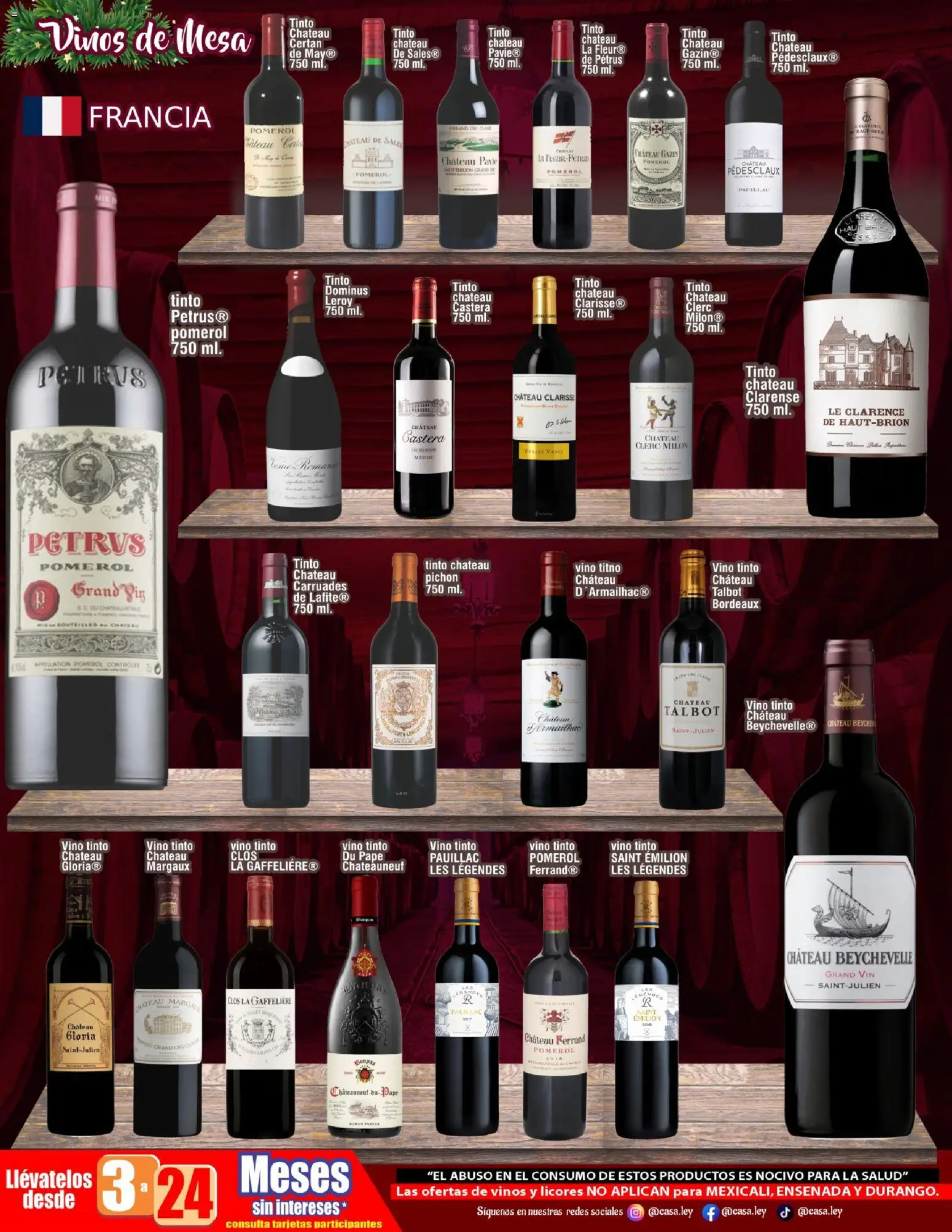 Nuevas ofertas de Casa Ley válidas en toda la República Mexicana desde el 19.12.2025. ¡Encuentra las mejores ofertas en Casa Ley folleto Delicias Navideñas Frontera! | Página: 16 | Productos: Sales, Vino, Mesa