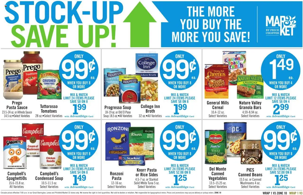 Price Chopper Weekly Ad - valid from 07.09.2025 | Page: 13 | Products: Mushrooms, Butter, Pasta, Vegetables