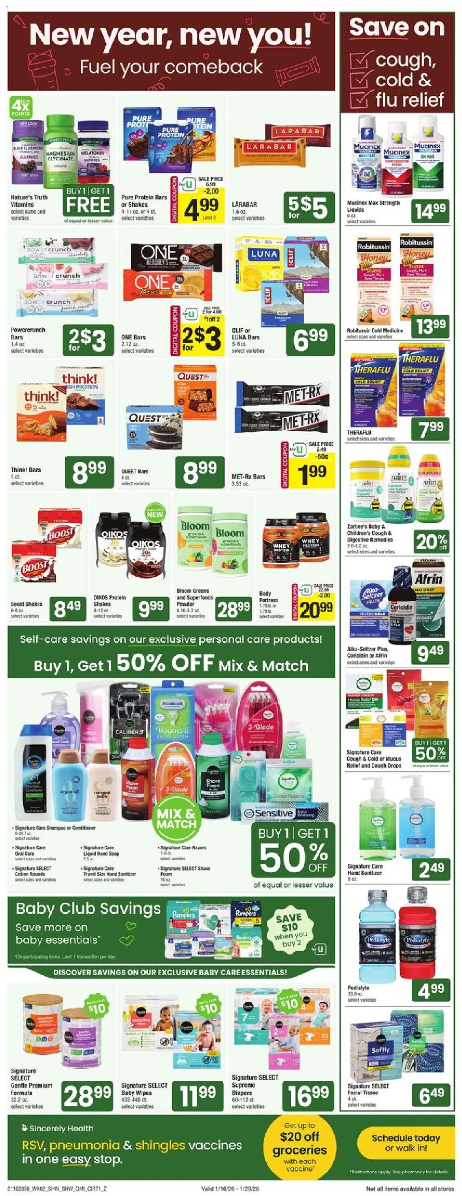 Shaw's Weekly Ad - valid from 16.01.2026 | Page: 6 | Products: Shampoo, Conditioner, Soap, Greens