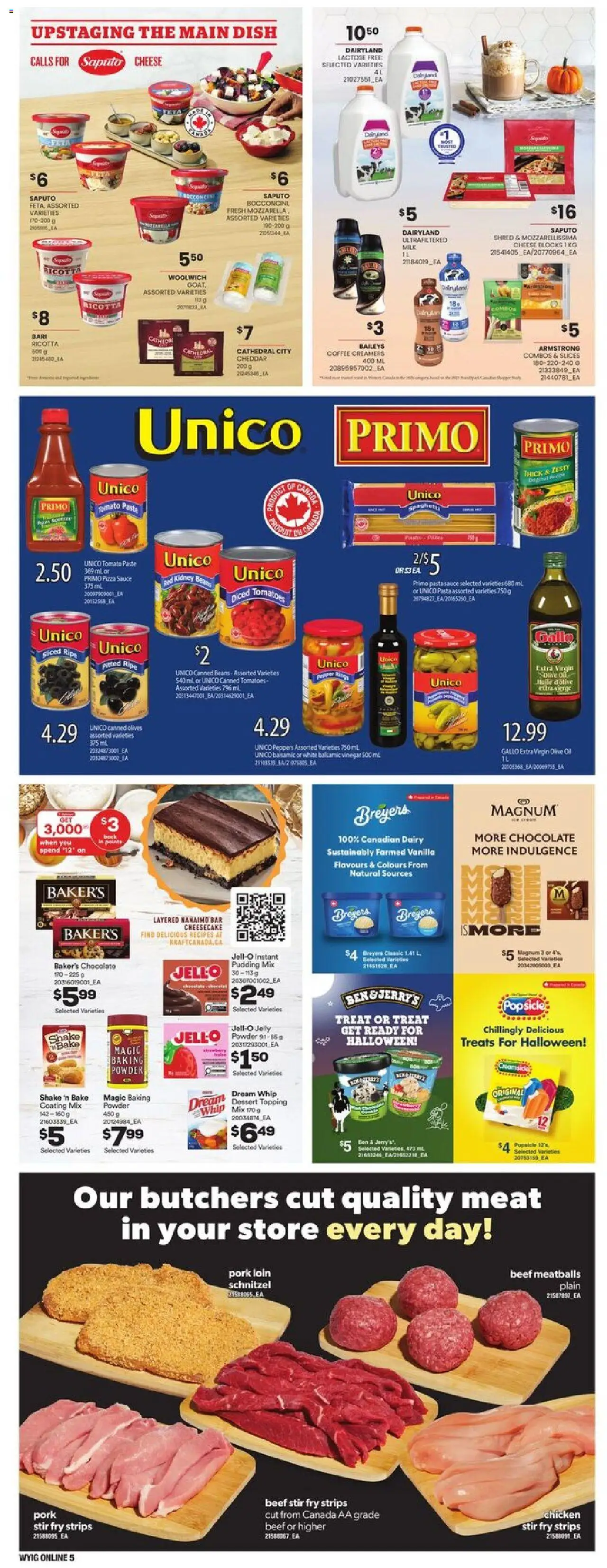 Loblaws flyer valid from 02.10.2025 | Page: 14 | Products: Pasta, Cheese, Oil, Chicken