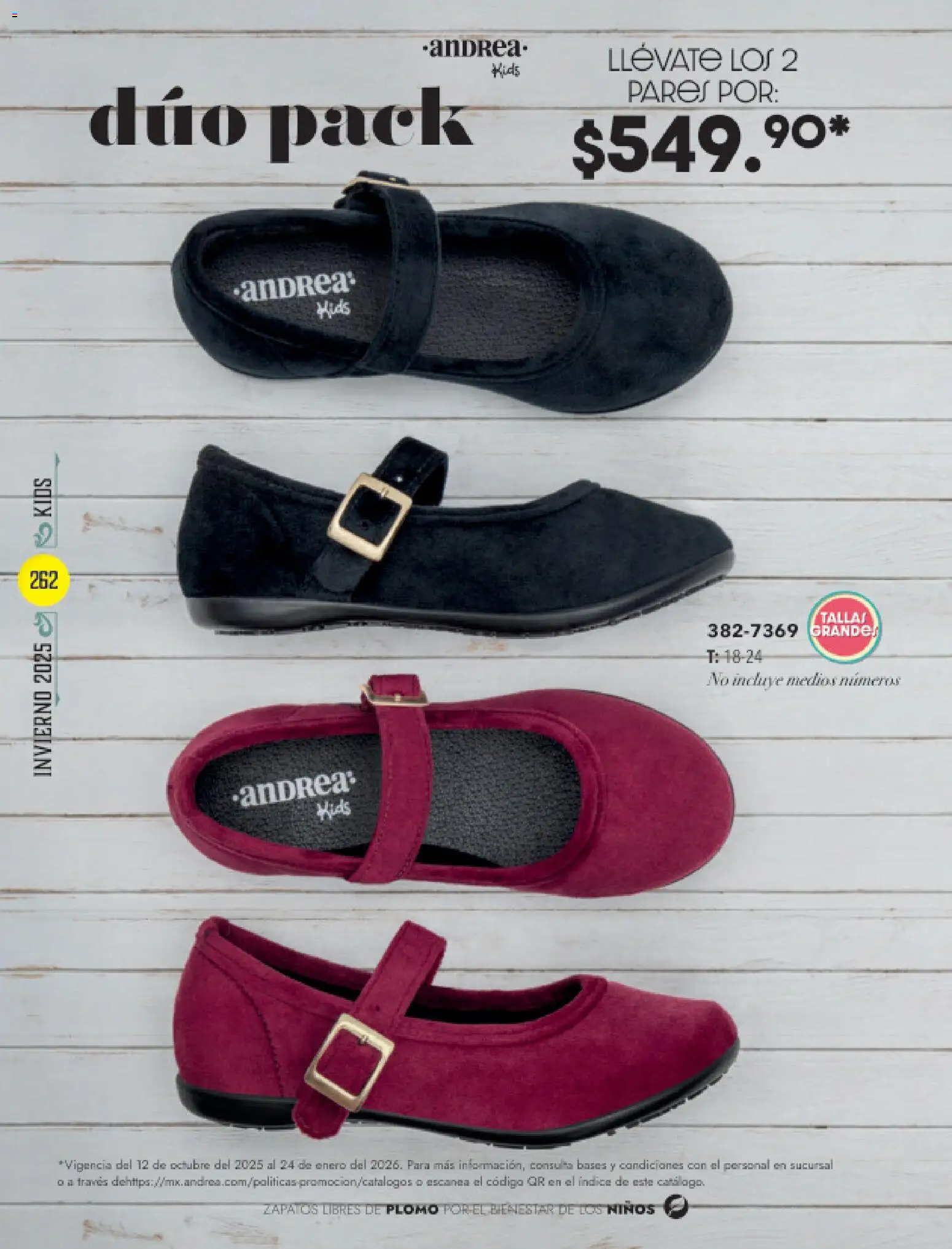 Nuevas ofertas de Andrea válidas en toda la República Mexicana desde el 26.11.2025. ¡Encuentra las mejores ofertas en Andrea catálogo Invierno! | Página: 262 | Productos: Zapatos