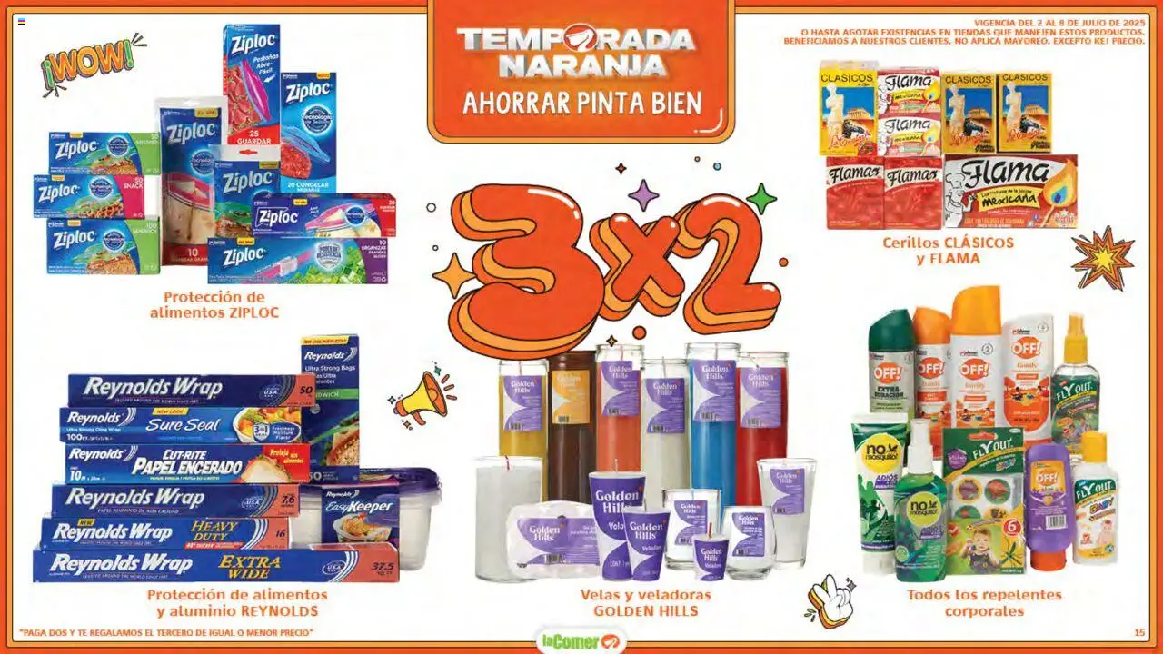 Nuevas ofertas de La Comer válidas en toda la República Mexicana desde el 02.07.2025. ¡Encuentra las mejores ofertas en La Comer folleto! | Página: 15 | Productos: Cerillos, Té