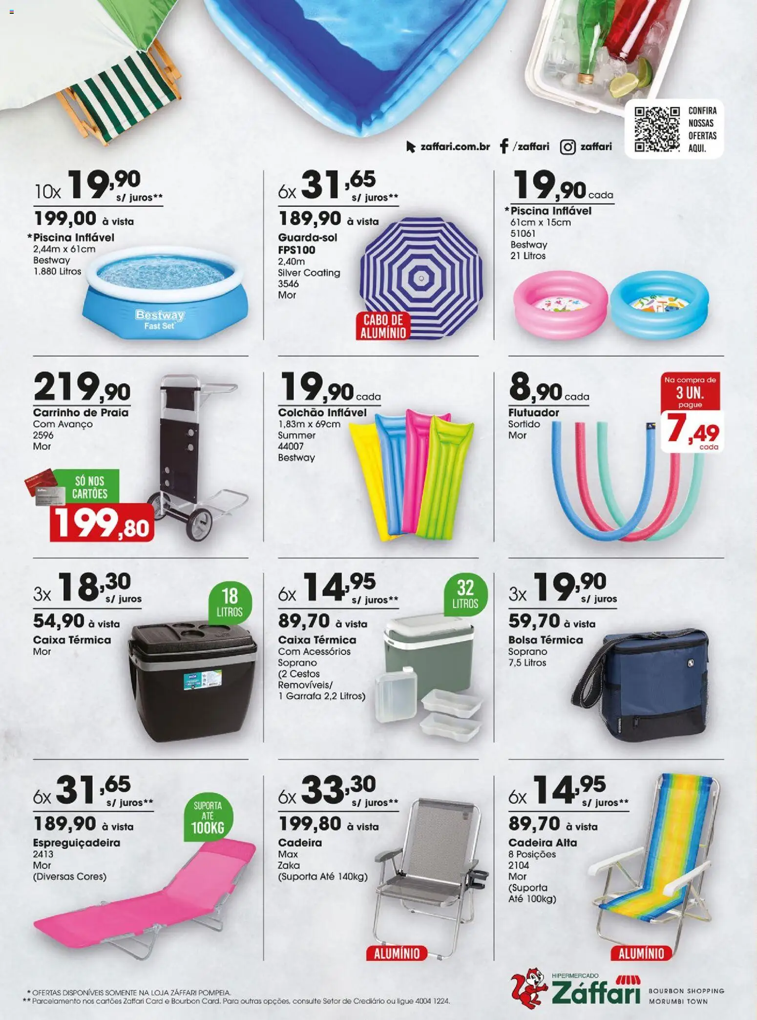 Zaffari Folheto - válido de 08.01.2026 | Página: 12 | Produtos: Espreguiçadeira, Bourbon, Piscina, Cabo