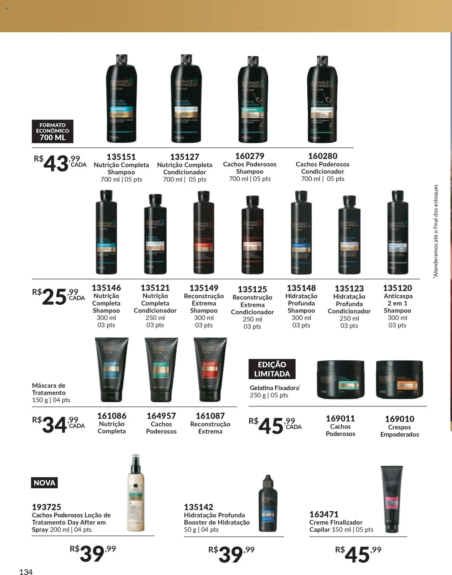 Avon Folheto - válido de 15.01.2026 | Página: 134 | Produtos: Shampoo, Condicionador, Creme, Gelatina