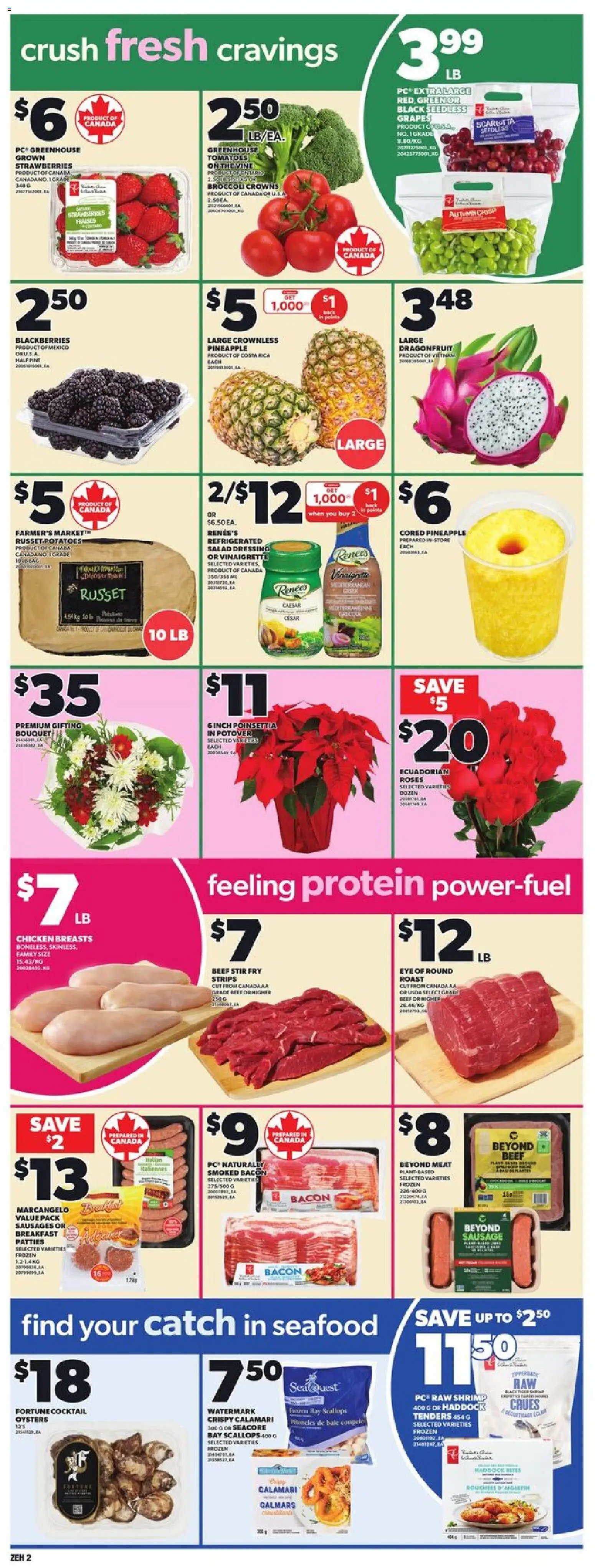 Zehrs flyer valid from 20.11.2025 | Page: 5 | Products: Pineapple, Strawberries, Salad, Chicken breasts