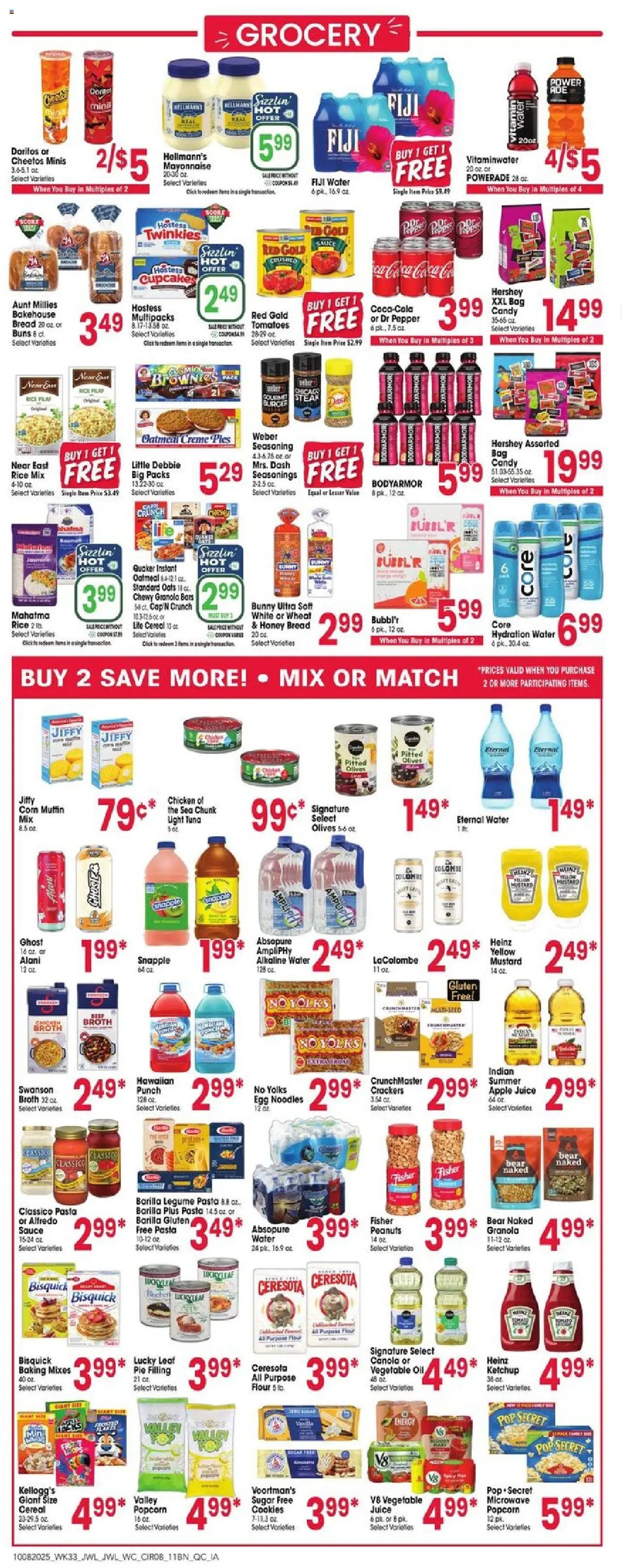 Jewel Osco Weekly Ad - IA - valid from 08.10.2025 | Page: 8 | Products: Bread, Microwave, Sauce, Bag