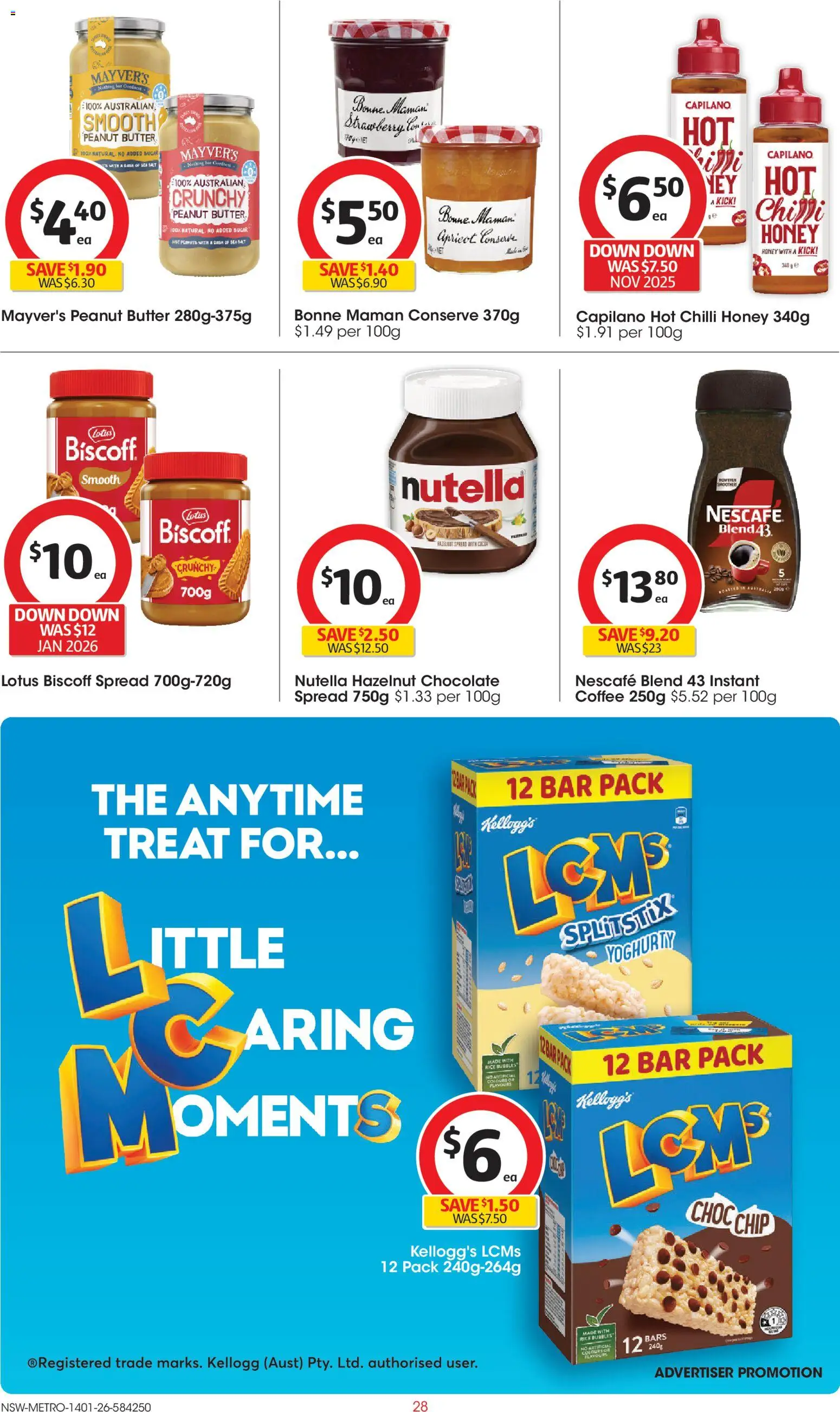 Coles catalogue - valid from 14.01.2026 | Page: 28 | Products: Coffee, Chocolate, Honey, Nescafe