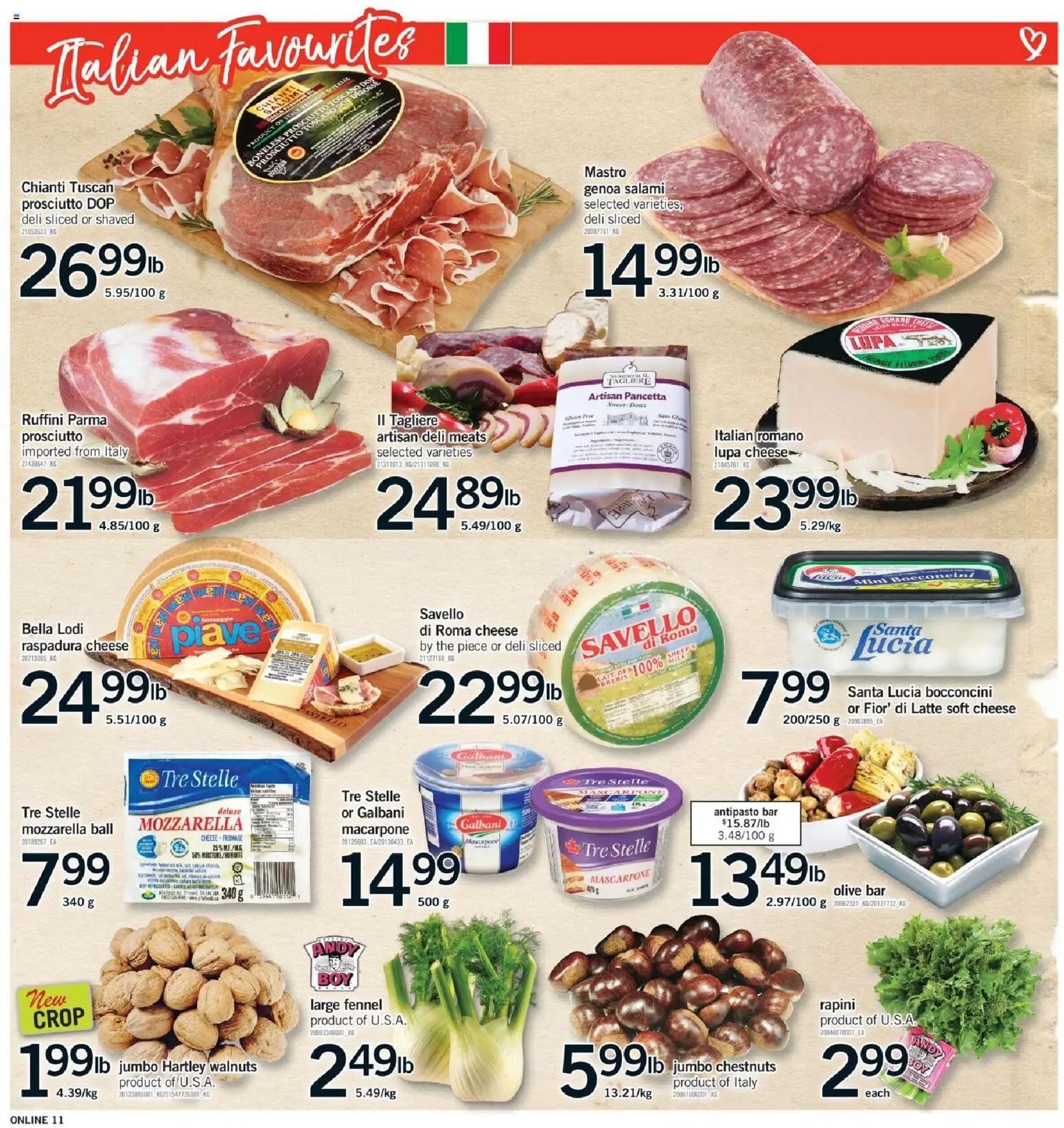 Fortinos flyer valid from 23.10.2025 | Page: 11 | Products: Milk, Cheese, Salami