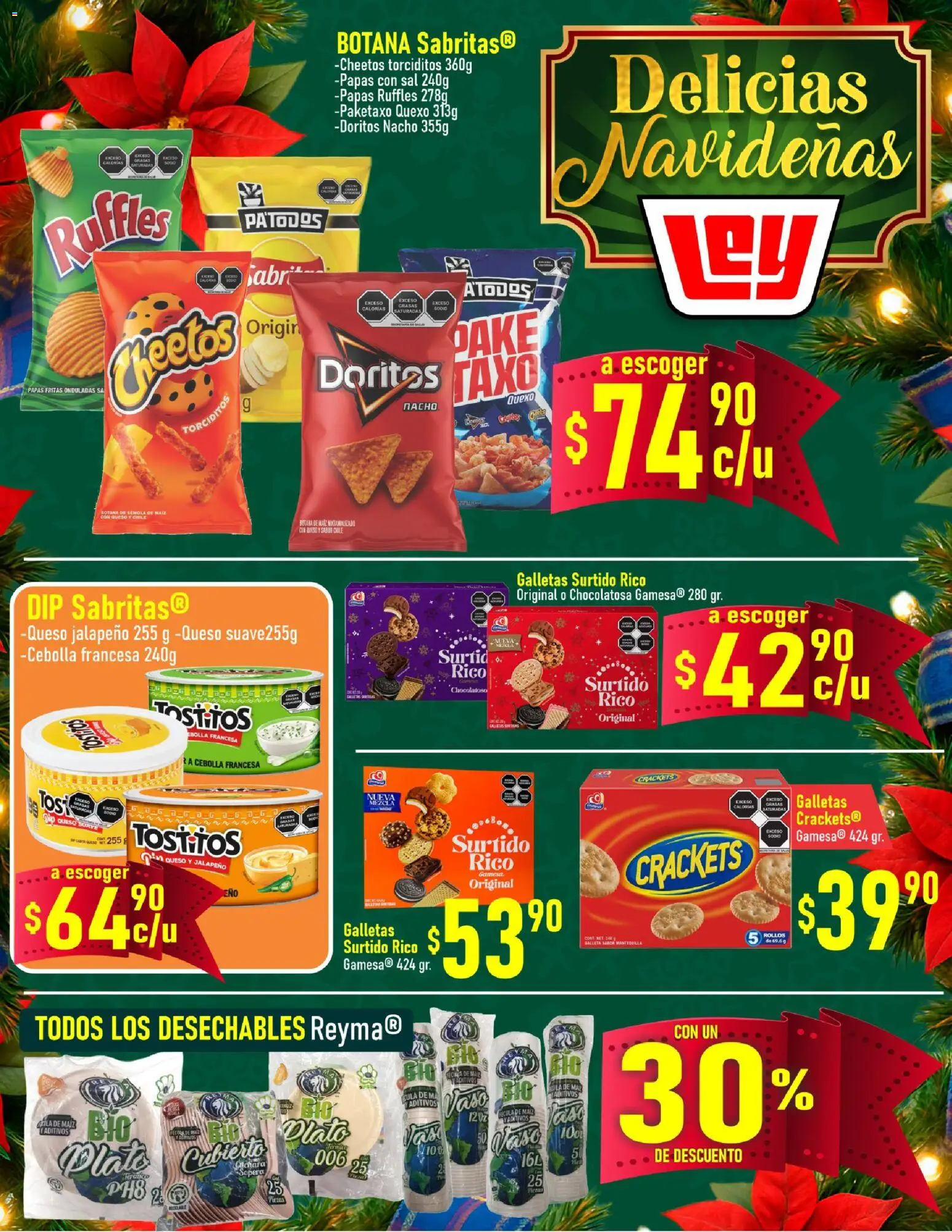 Nuevas ofertas de Casa Ley válidas en toda la República Mexicana desde el 19.12.2025. ¡Encuentra las mejores ofertas en Casa Ley folleto Delicias Navideñas Frontera! | Página: 7 | Productos: Cebolla, Maíz, Queso, Papas fritas