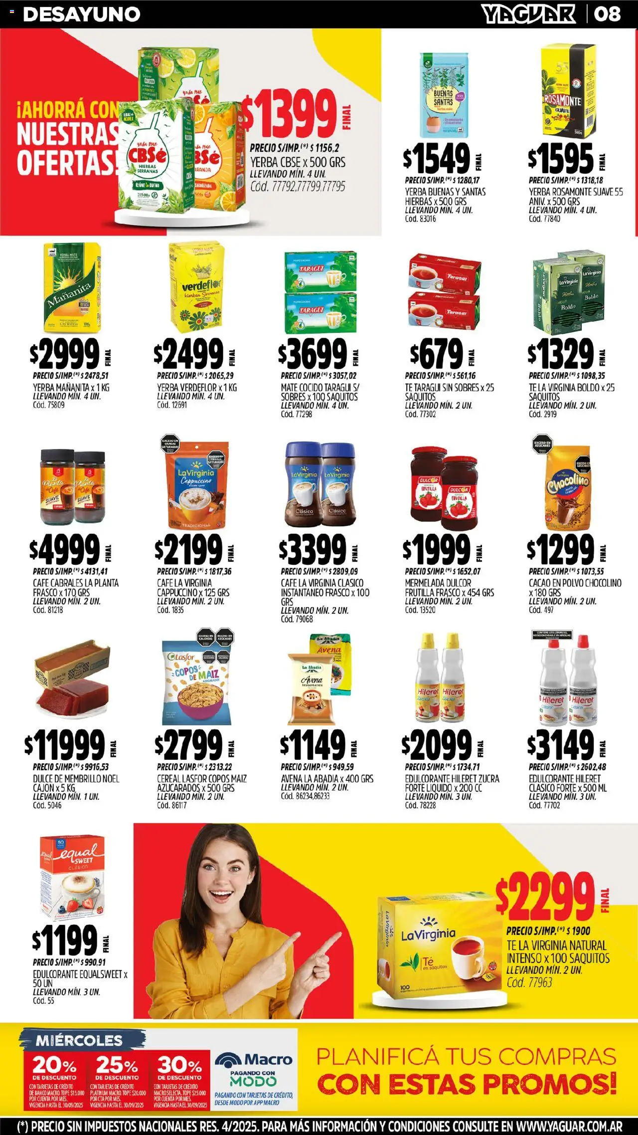 Yaguar - San Juan │ válido desde el 01.09.2025 | Página: 9 | Productos: Copos, Banco, Avena, Cacao