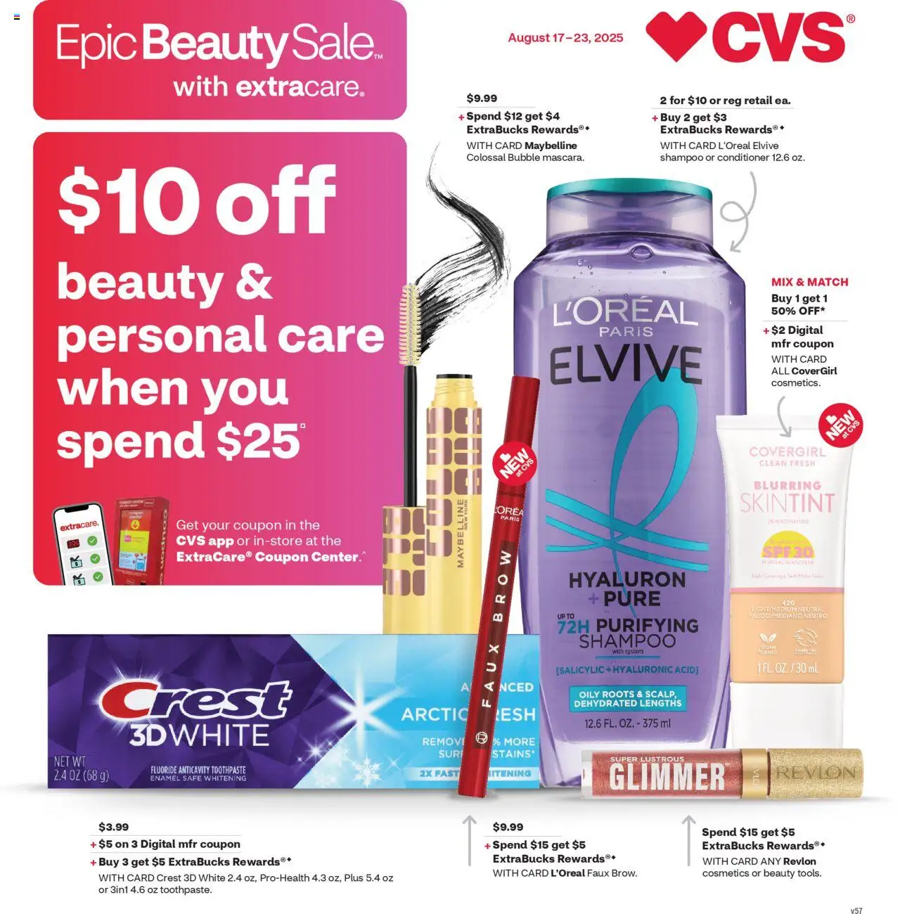 CVS Pharmacy Weekly Ad - WA - valid from 17.08.2025 | Page: 1 | Products: Safe, Shampoo, Conditioner, Sunscreen