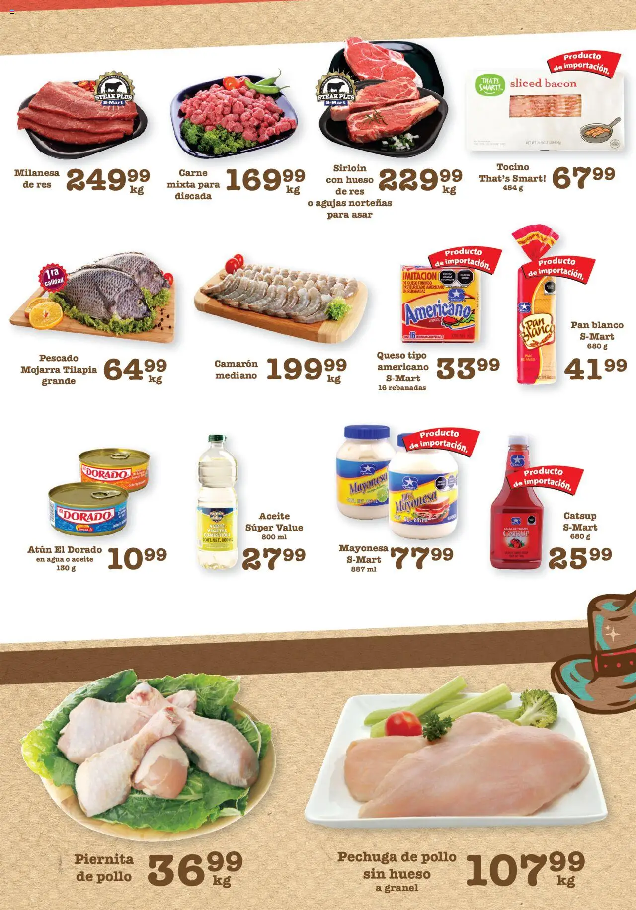 Nuevas ofertas de S-Mart válidas en toda la República Mexicana desde el 08.08.2025. ¡Encuentra las mejores ofertas en S-Mart - Folleto! | Página: 4 | Productos: Milanesa, Mayonesa, Queso, Res