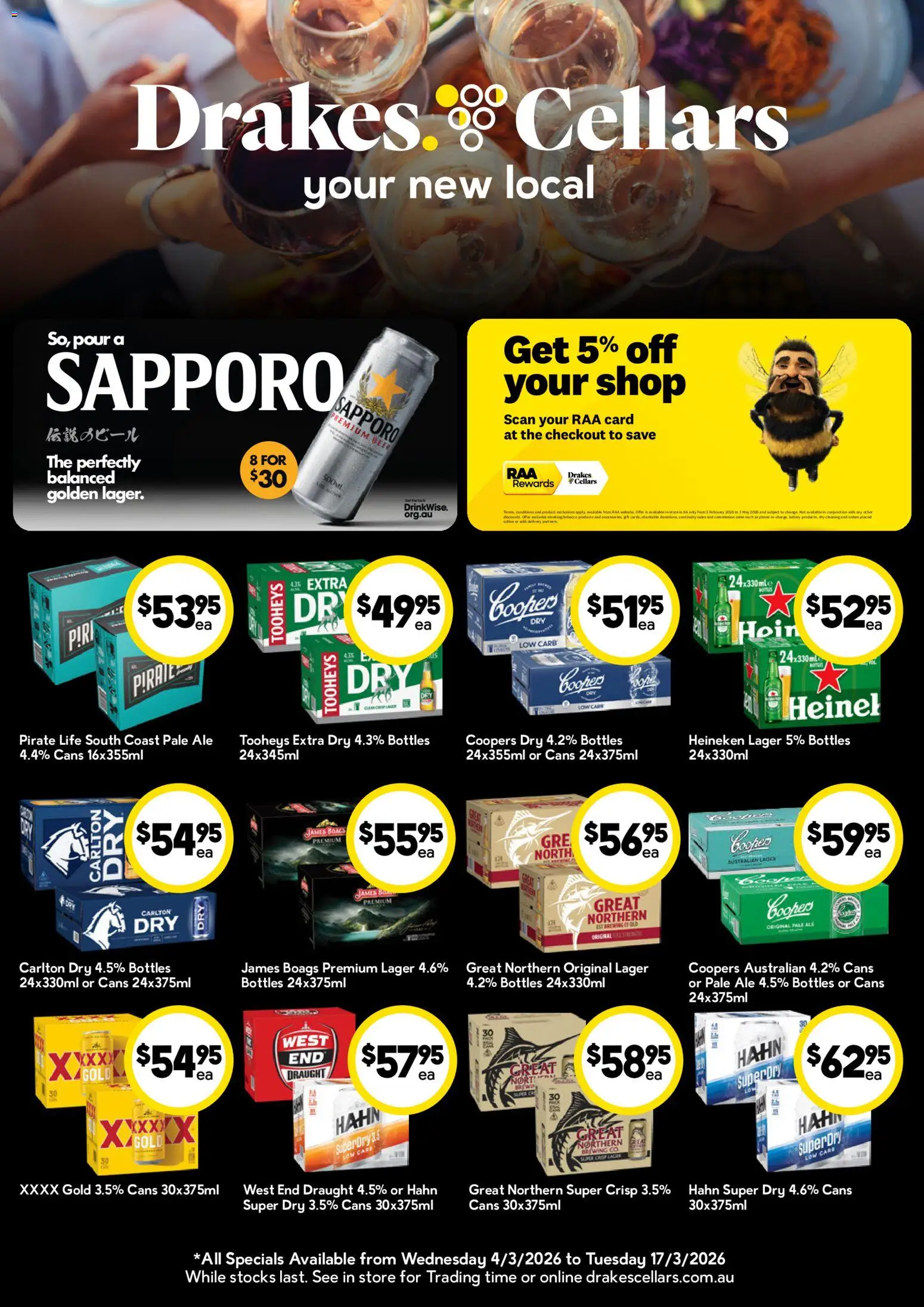 Drakes catalogue - valid from 04.03.2026 | Page: 1 | Products: Beer, Phone