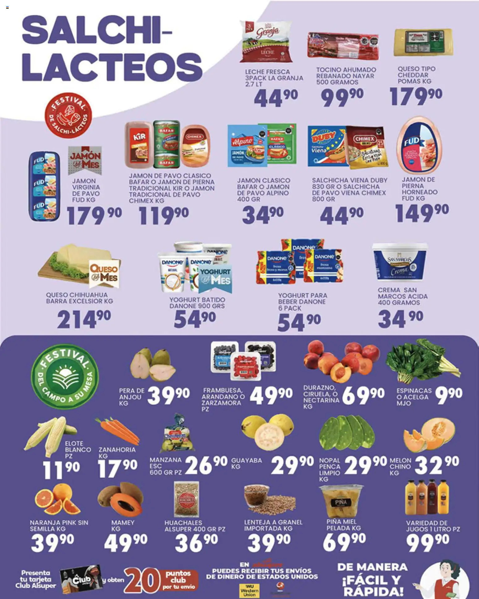 Nuevas ofertas de Alsuper válidas en toda la República Mexicana desde el 17.03.2026. ¡Encuentra las mejores ofertas en Alsuper folleto Zacatecas! | Página: 3 | Productos: Pera, Salchicha, Jamón, Zanahoria