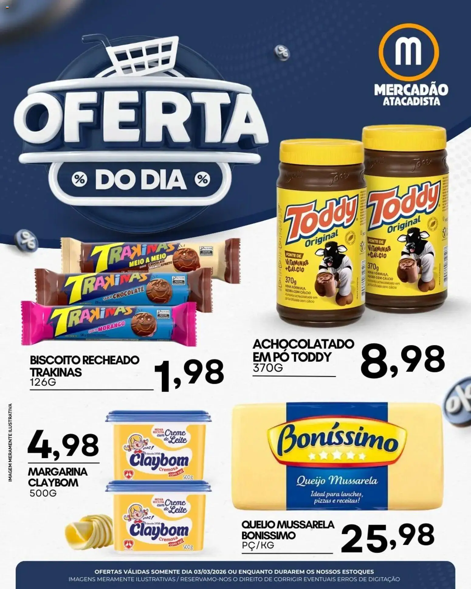 Mercadão Atacadista Folheto - válido de 03.03.2026 | Página: 1 | Produtos: Pó, Queijo, Sal, Biscoito recheado