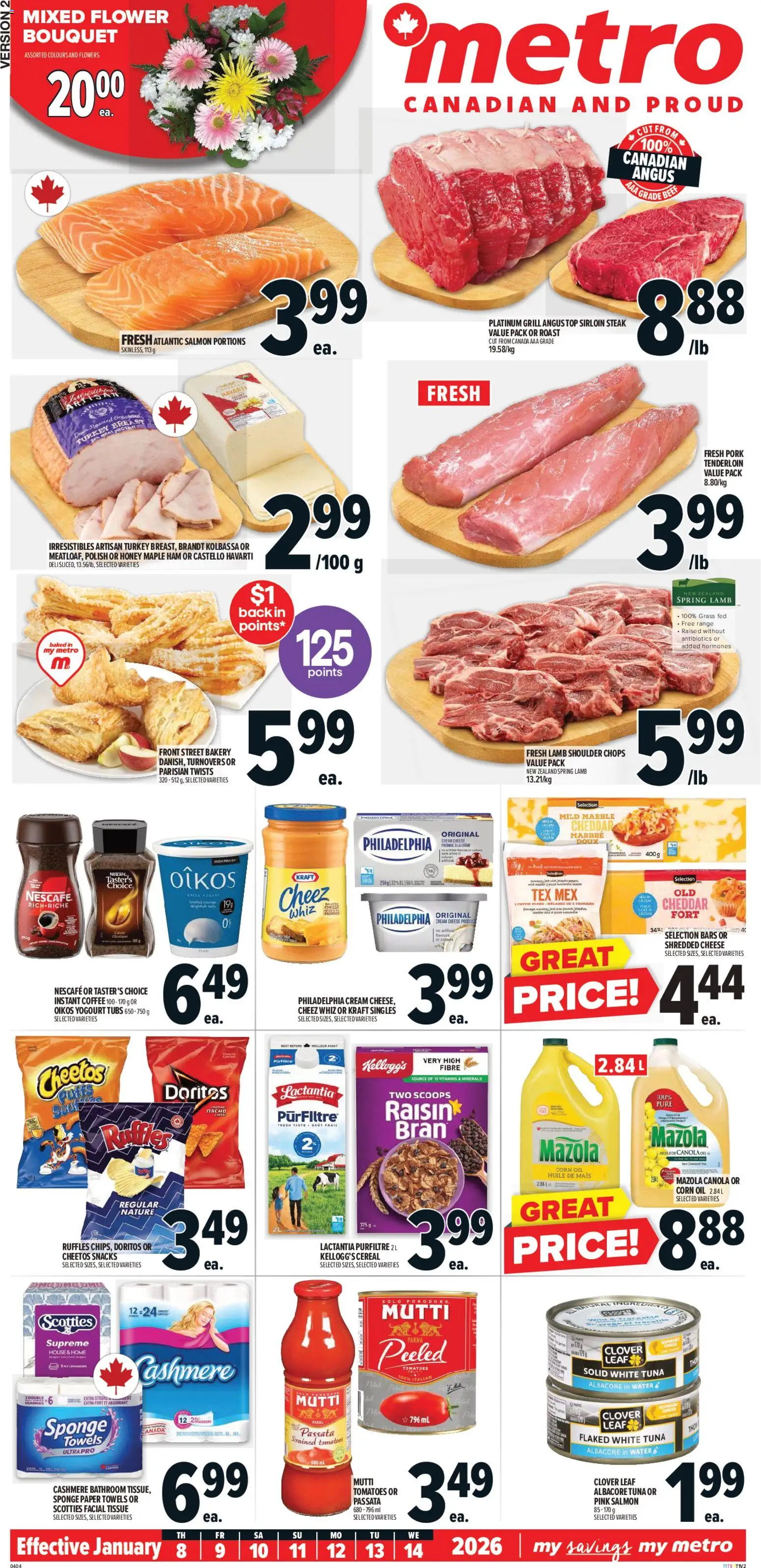 Metro flyer valid from 08.01.2026 | Page: 2 | Products: Cheese, Coffee, Ham, Pork