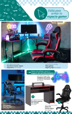 Sodimac catálogo │ válido desde el 11.08.2025 | Página: 12 | Productos: Silla gamer, Escritorio, Sillón, Lámpara