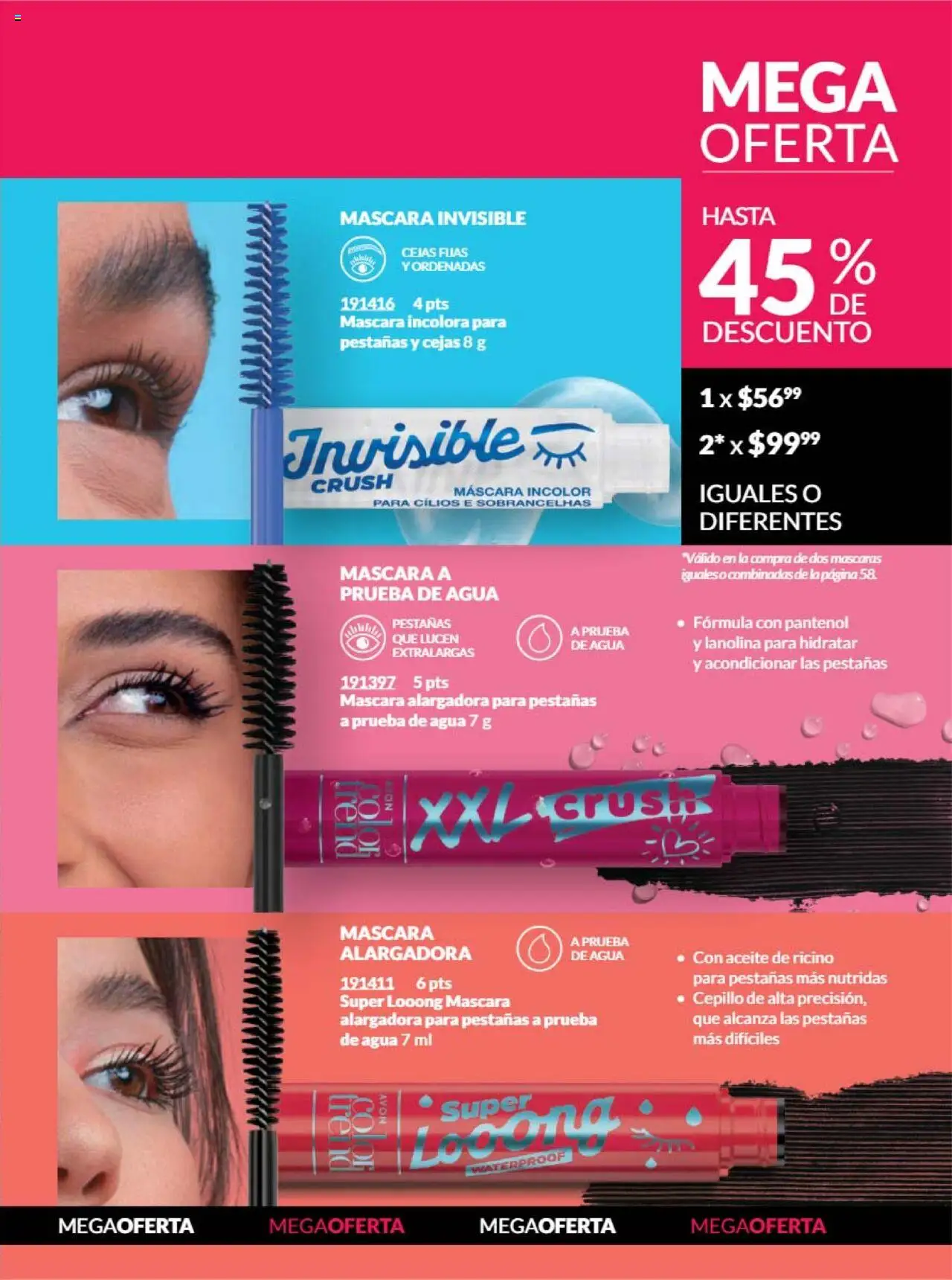 Nuevas ofertas de AVON válidas en toda la República Mexicana desde el 09.10.2025. ¡Encuentra las mejores ofertas en AVON - Campaña 16 2025! | Página: 57 | Productos: Cepillo, Máscara, Agua, Aceite