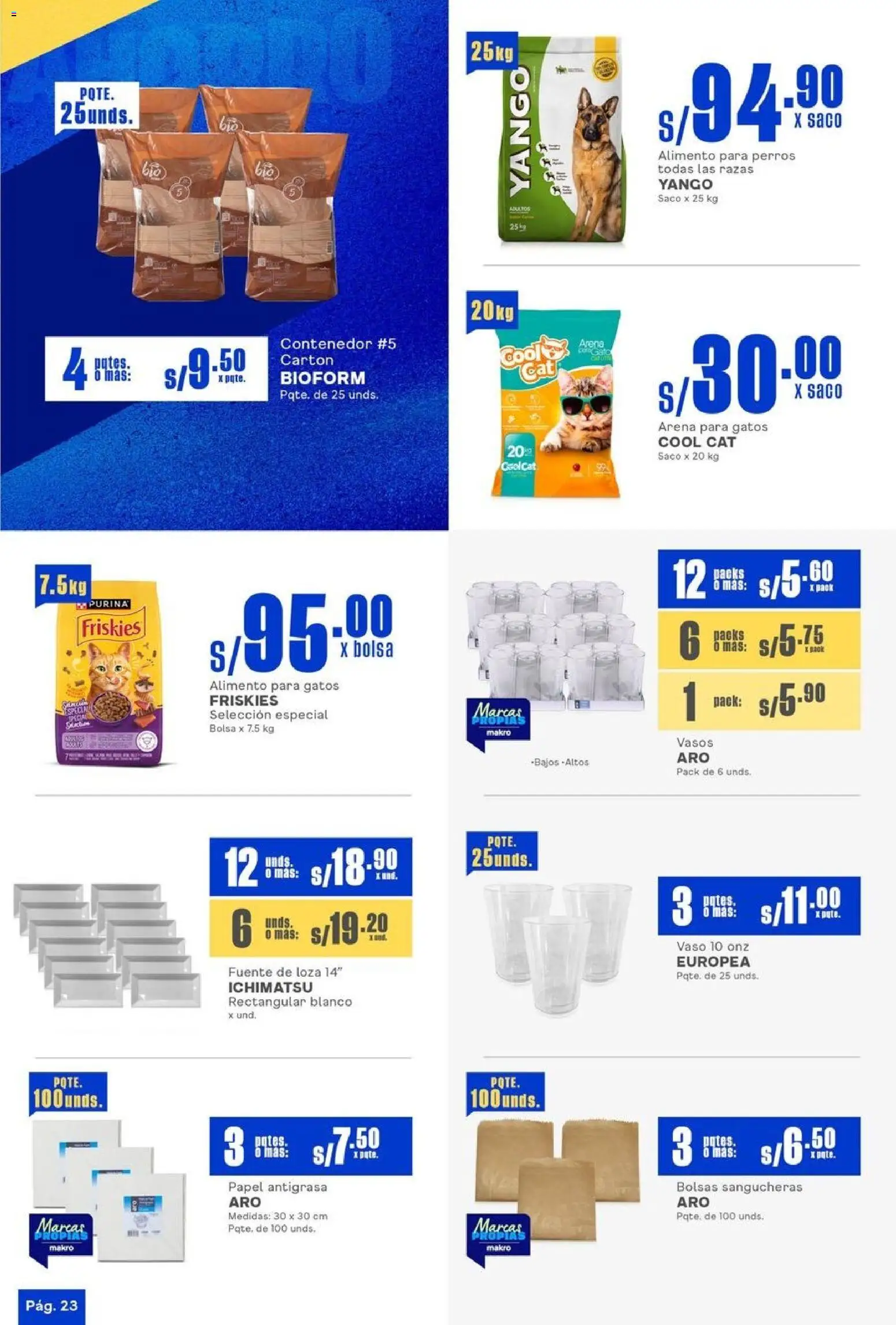 Catálogo Makro válido desde 23.10.2025 | Página: 23 | Productos: Vasos, Saco, Bolsa