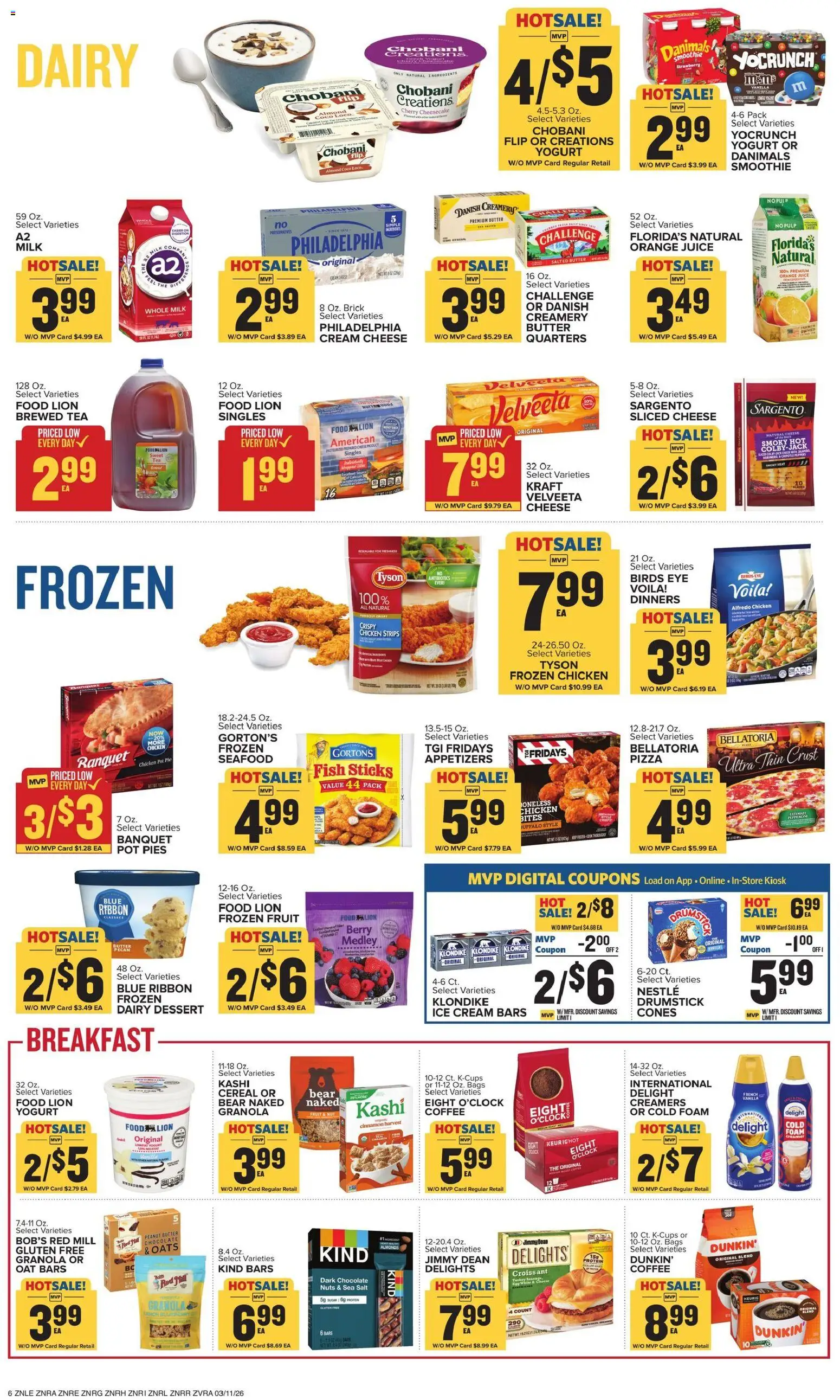 Food Lion Weekly Ad - valid from 11.03.2026 | Page: 12 | Products: Yogurt, Chocolate, Pizza, Juice
