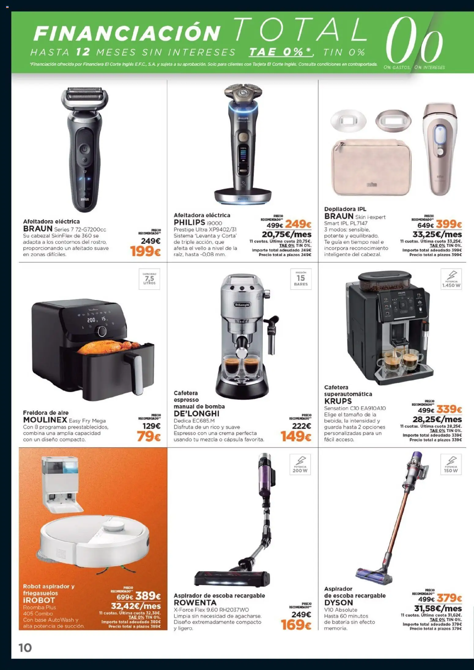 Nuevas ofertas de El Corte Inglés válidas en toda la República Mexicana desde el 17.11.2025. ¡Encuentra las mejores ofertas en El Corte Inglés Black Friday! | Página: 10 | Productos: Escoba, Depiladora, Cafetera, Freidora