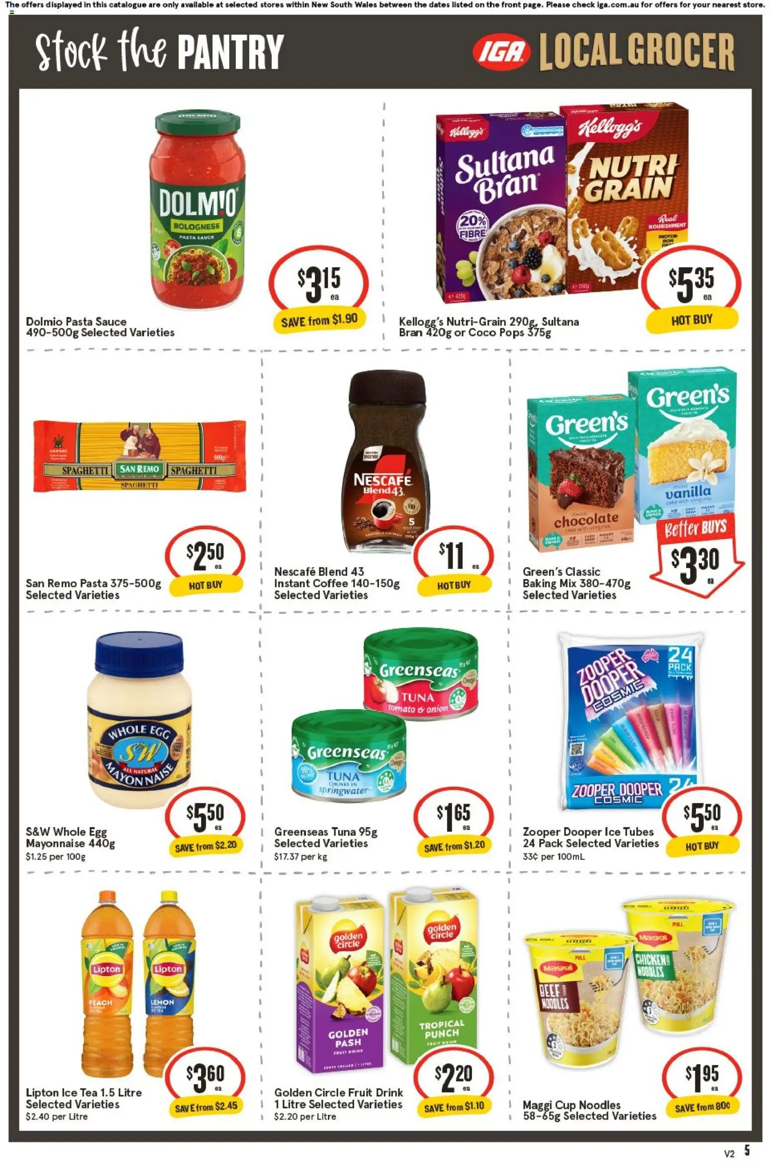 IGA catalogue - valid from 24.12.2025 | Page: 5 | Products: Coffee, Chicken, Lemon, Peach