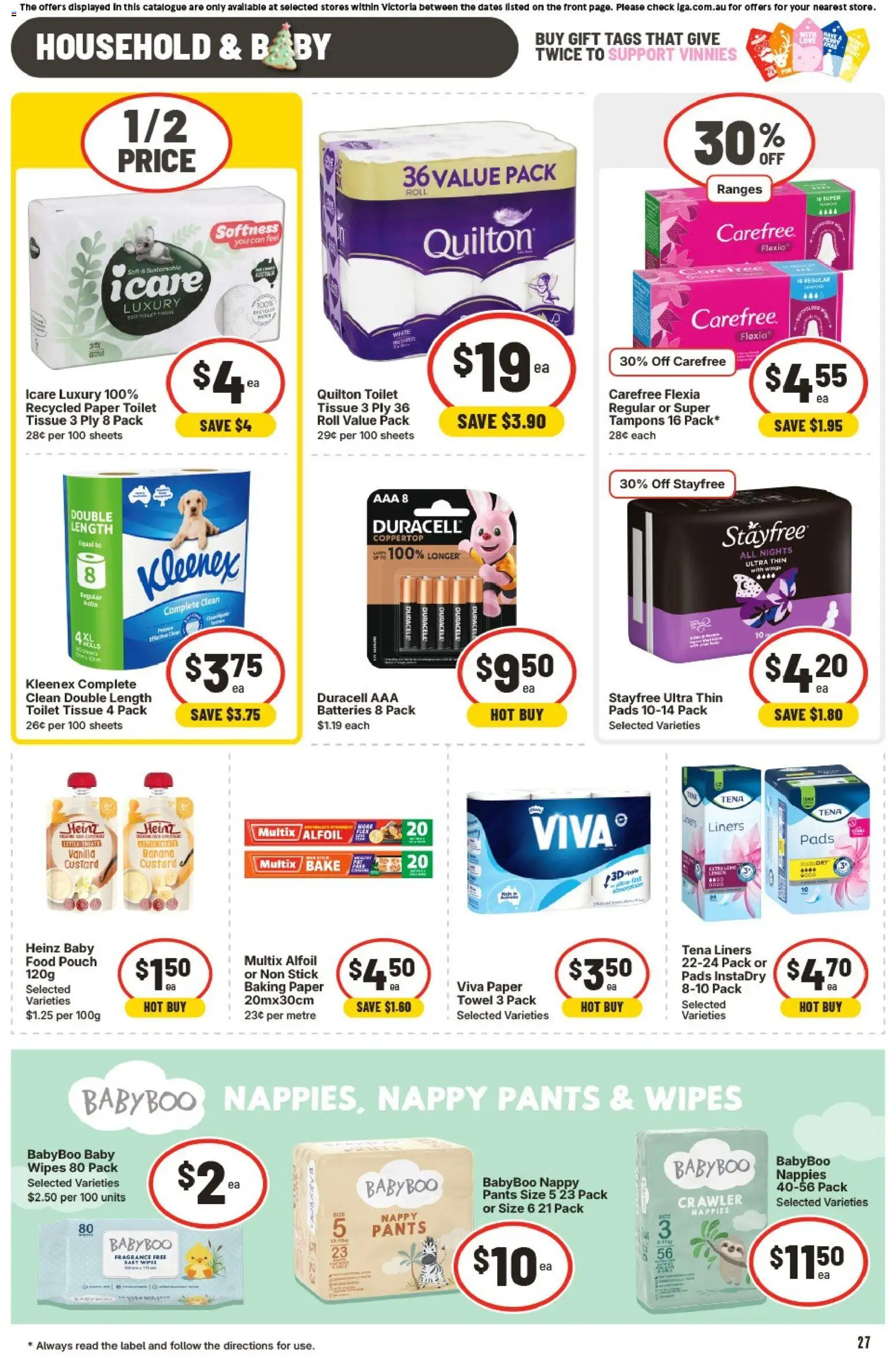 IGA catalogue - valid from 19.11.2025 | Page: 28 | Products: Household, Salt, Batteries, Tampons