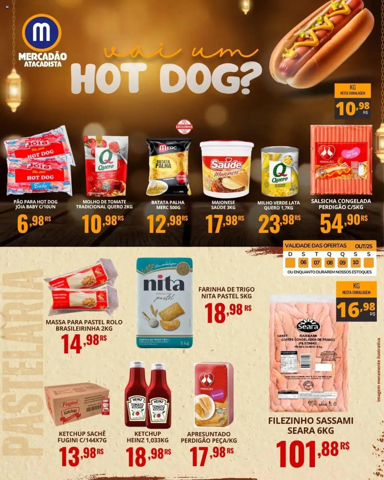 Mercadão Atacadista Folheto - válido de 06.10.2025 | Página: 2 | Produtos: Molho de tomate, Ketchup, Batata palha, Frango