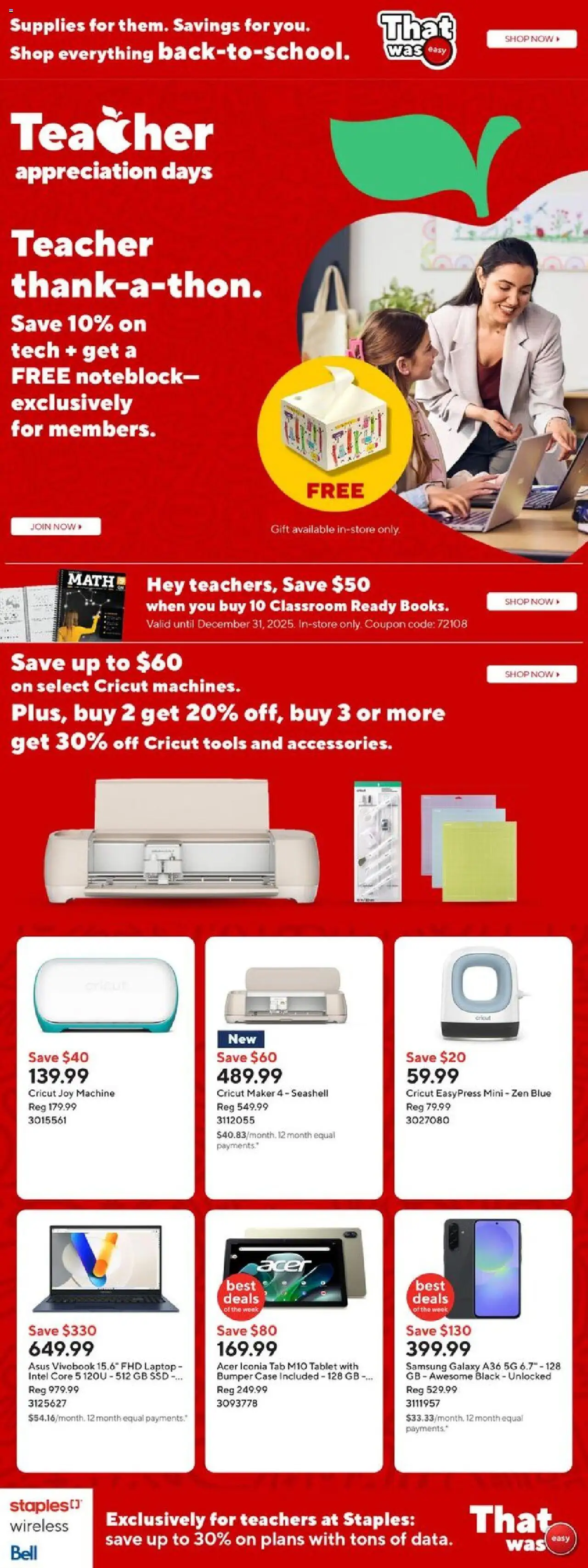 Staples flyer valid from 08.08.2025 | Page: 4 | Products: Tablet, Case