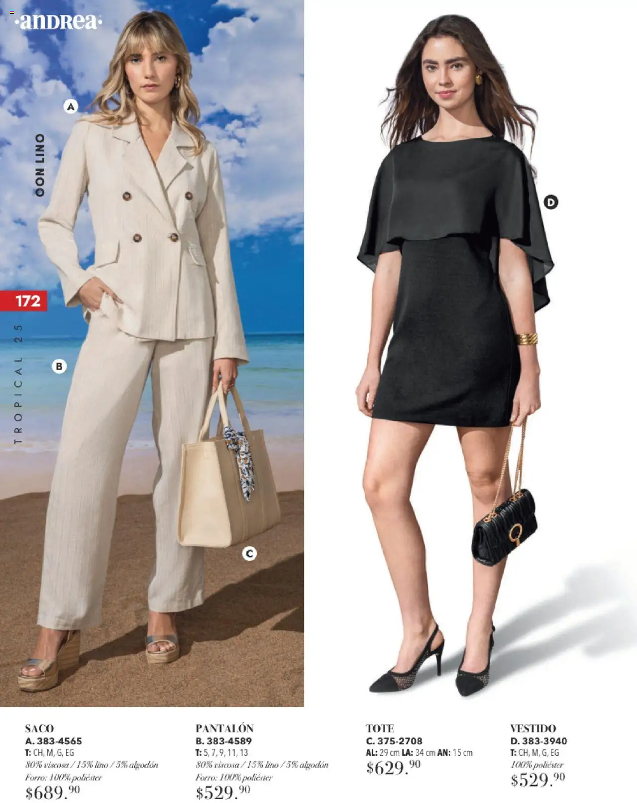 Nuevas ofertas de Andrea válidas en toda la República Mexicana desde el 17.08.2025. ¡Encuentra las mejores ofertas en Andrea - Catálogo Tropical Otoño / Invierno! | Página: 172 | Productos: Algodón, Vestido