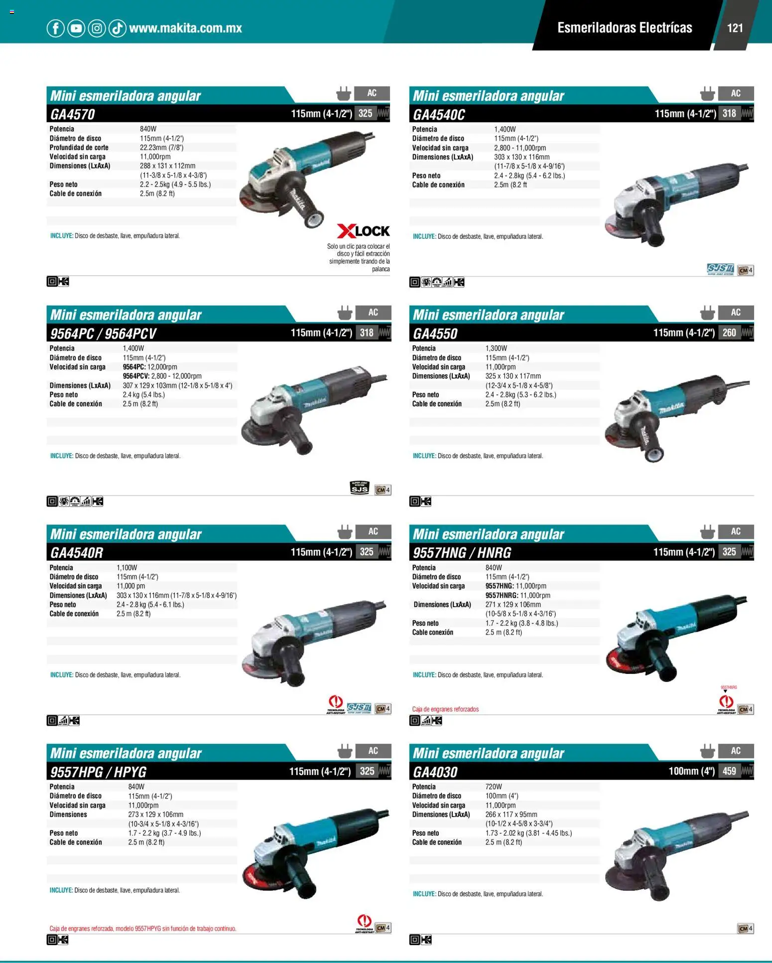 Nuevas ofertas de Makita válidas en toda la República Mexicana desde el 01.01.2024. ¡Encuentra las mejores ofertas en Makita catálogo General! | Página: 121 | Productos: Cable, Disco, Caja