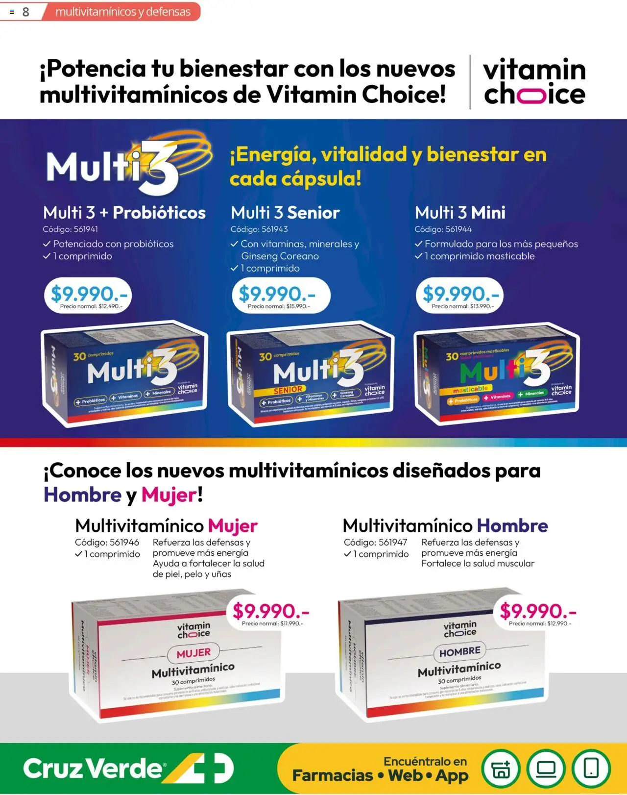 Bienestar Cruz Verde │ válido desde el 01.08.2025 | Página: 8 | Productos: Vitaminas