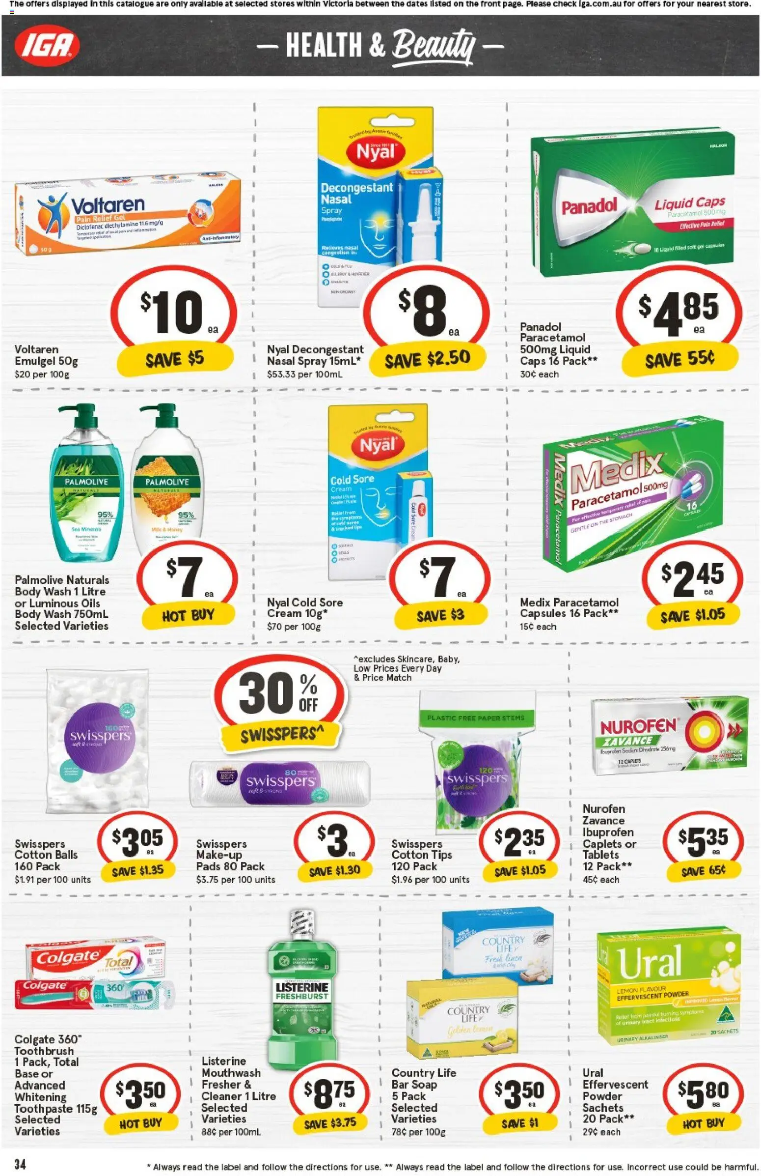 IGA catalogue - valid from 05.11.2025 | Page: 34 | Products: Powder, Lemon, Toothbrush, Nasal spray