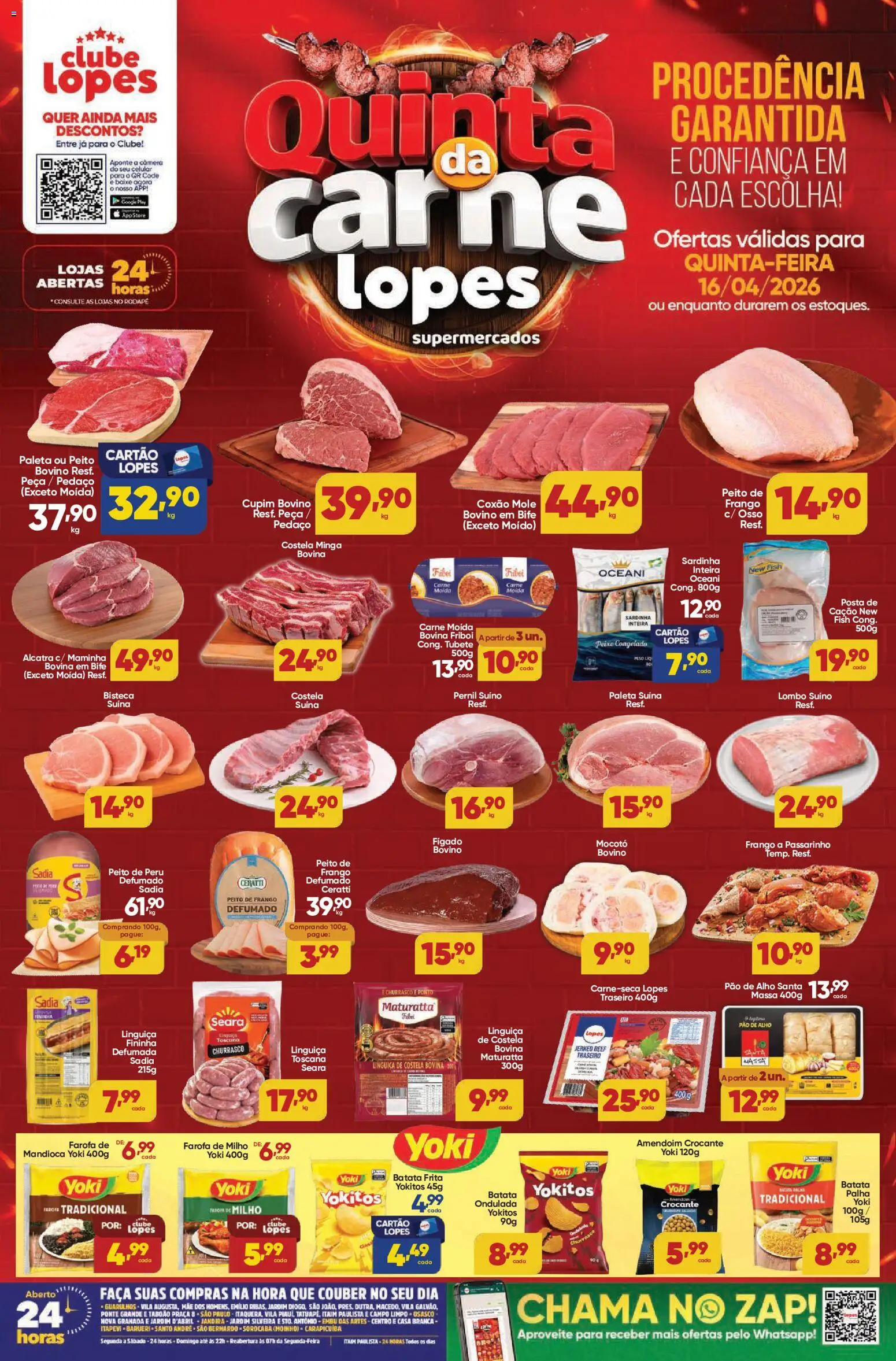 Lopes Supermercados Folheto - válido de 16.04.2026 | Página: 1 | Produtos: Celular, Mandioca, Carne moída, Batata frita