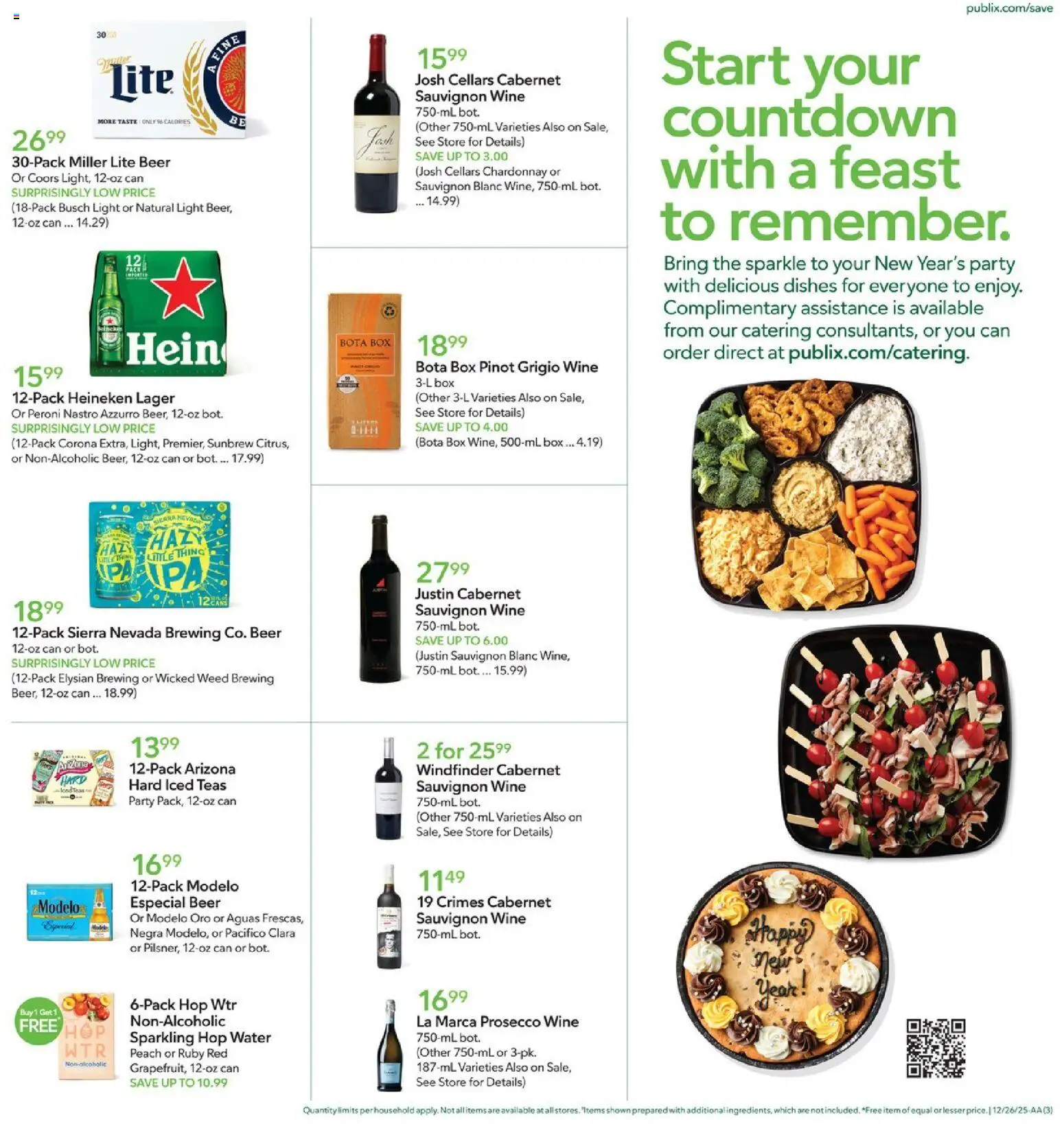 Publix Weekly Ad - valid from 26.12.2025 | Page: 3 | Products: Box, Wine, Water, Peach