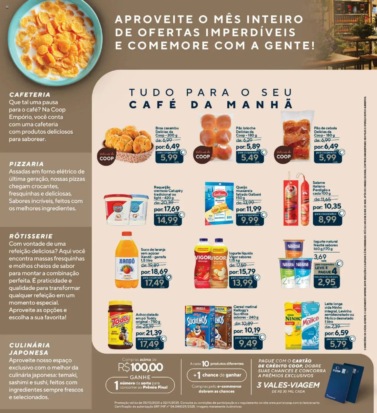 Coop Folheto - válido de 14.10.2025 | Página: 2 | Produtos: Leite, Salame, Catupiry, Requeijão