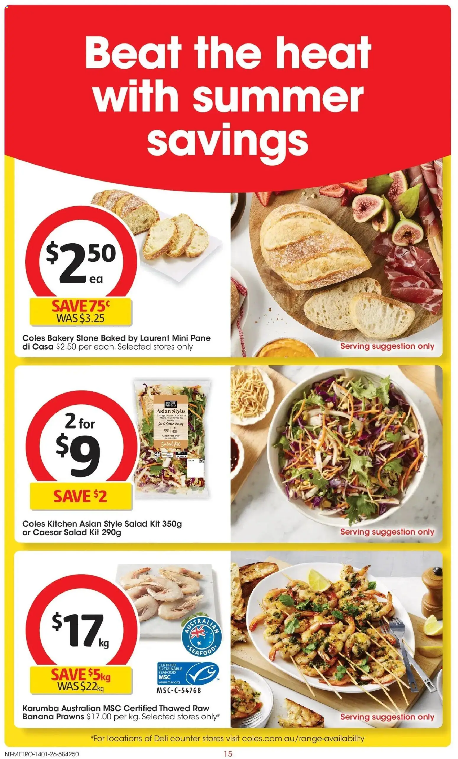 Coles catalogue - valid from 14.01.2026 | Page: 15 | Products: Salad, Sustainable, Seafood, Bakery