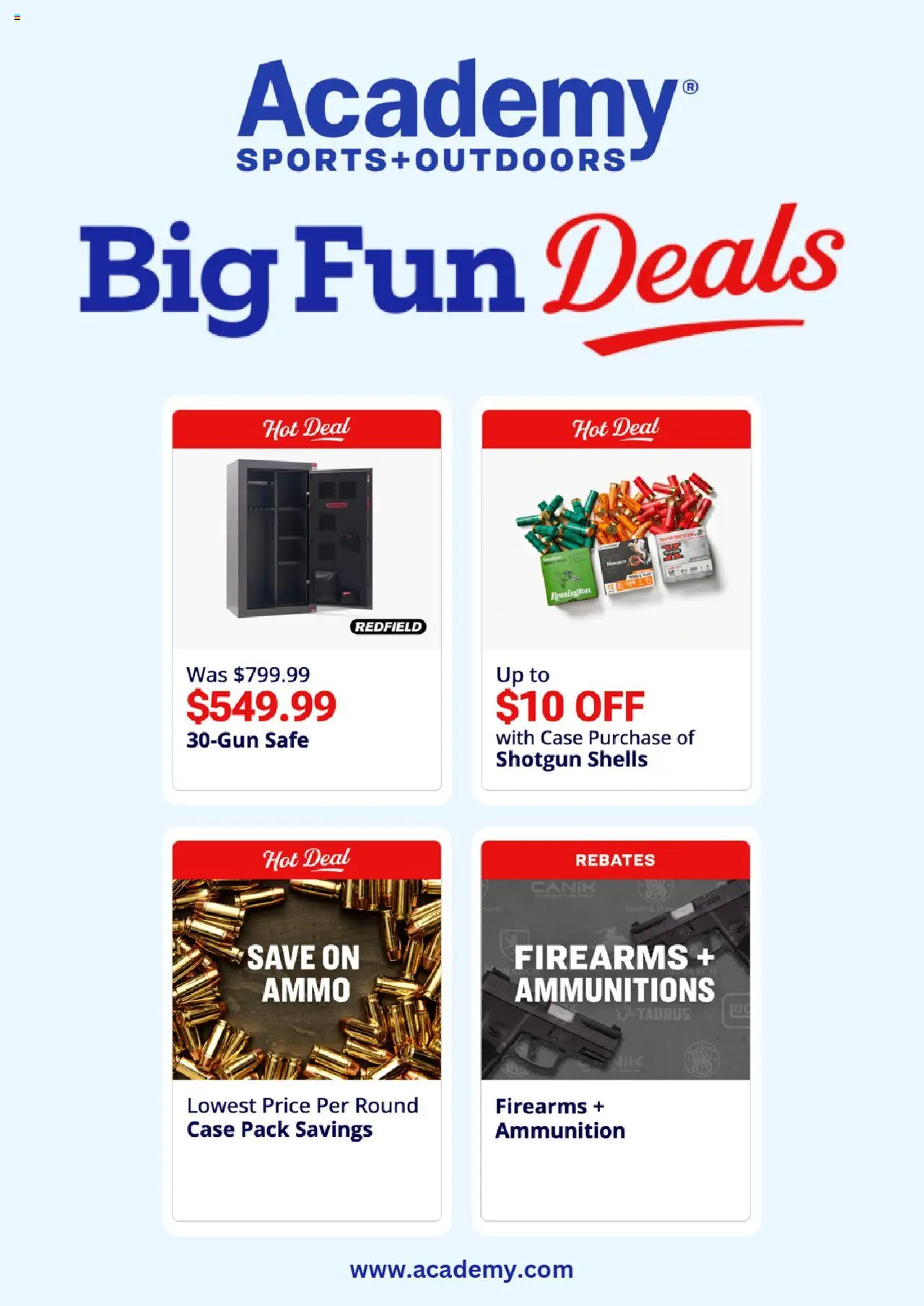 Academy Sports Weekly Ad - valid from 04.08.2025 | Page: 7 | Products: Safe, Shotgun, Disk, Ammo