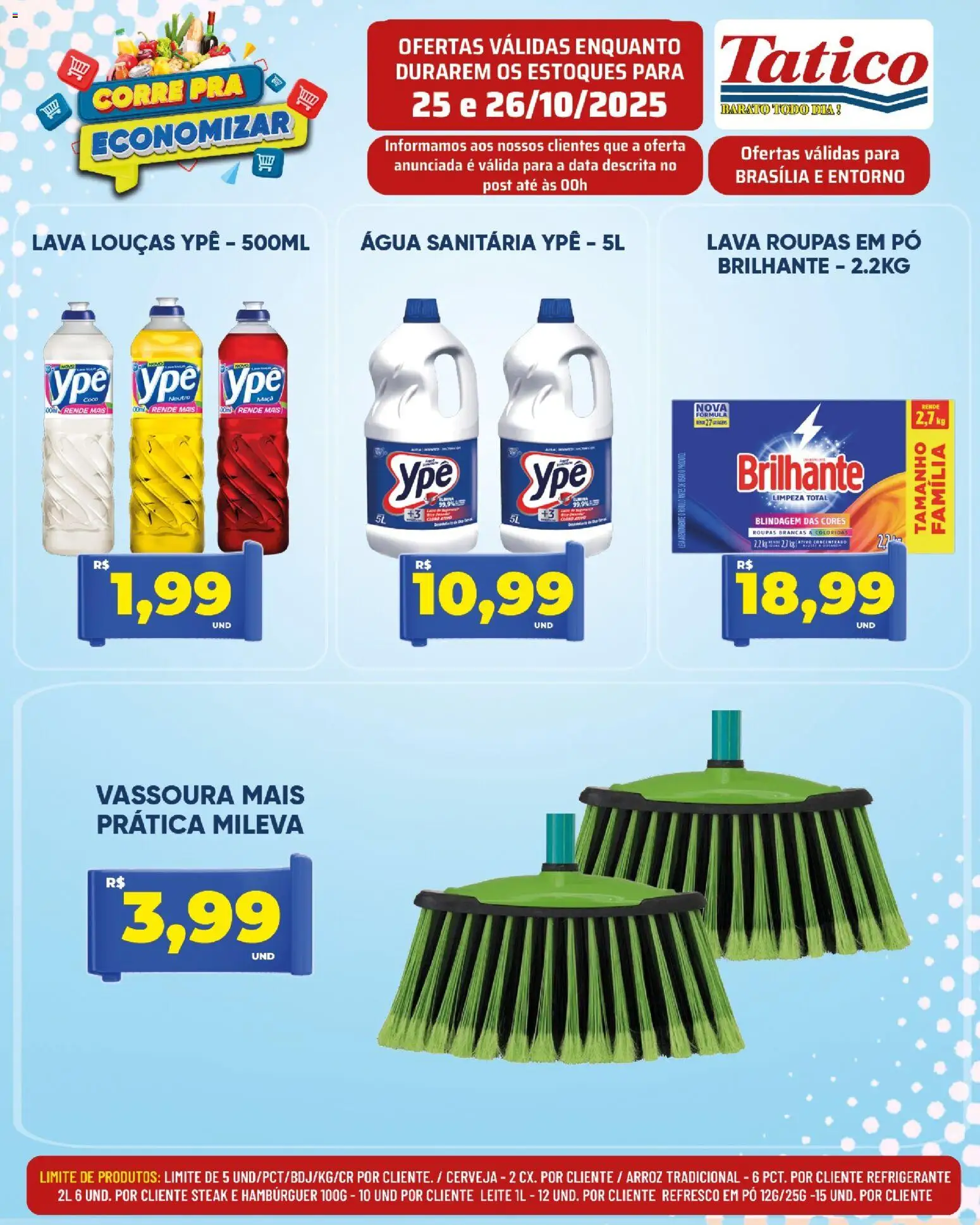 Tatico Folheto - válido de 27.10.2025 | Página: 32 | Produtos: Leite, Cerveja, Arroz, Água sanitária