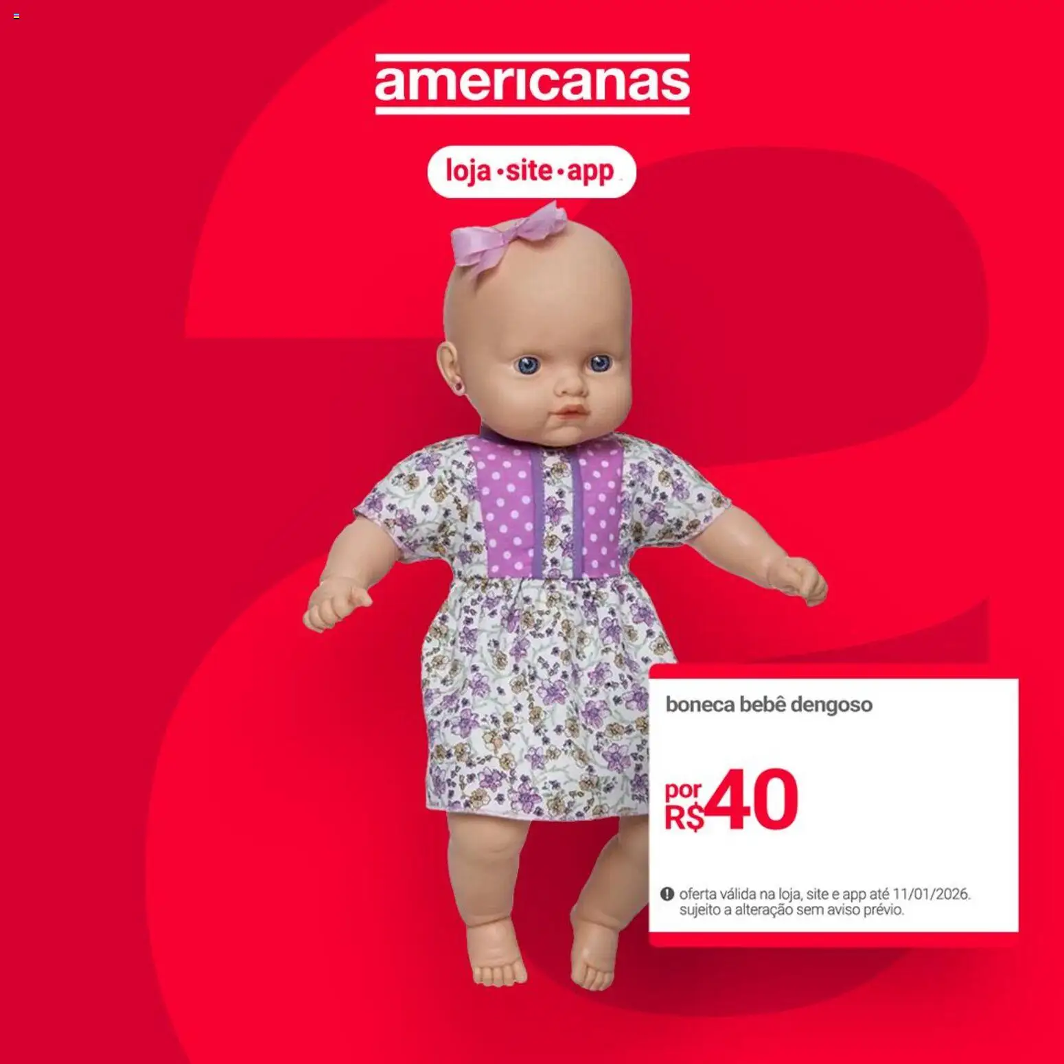 Lojas Americanas Folheto - válido de 06.01.2026 | Página: 2 | Produtos: Boneca