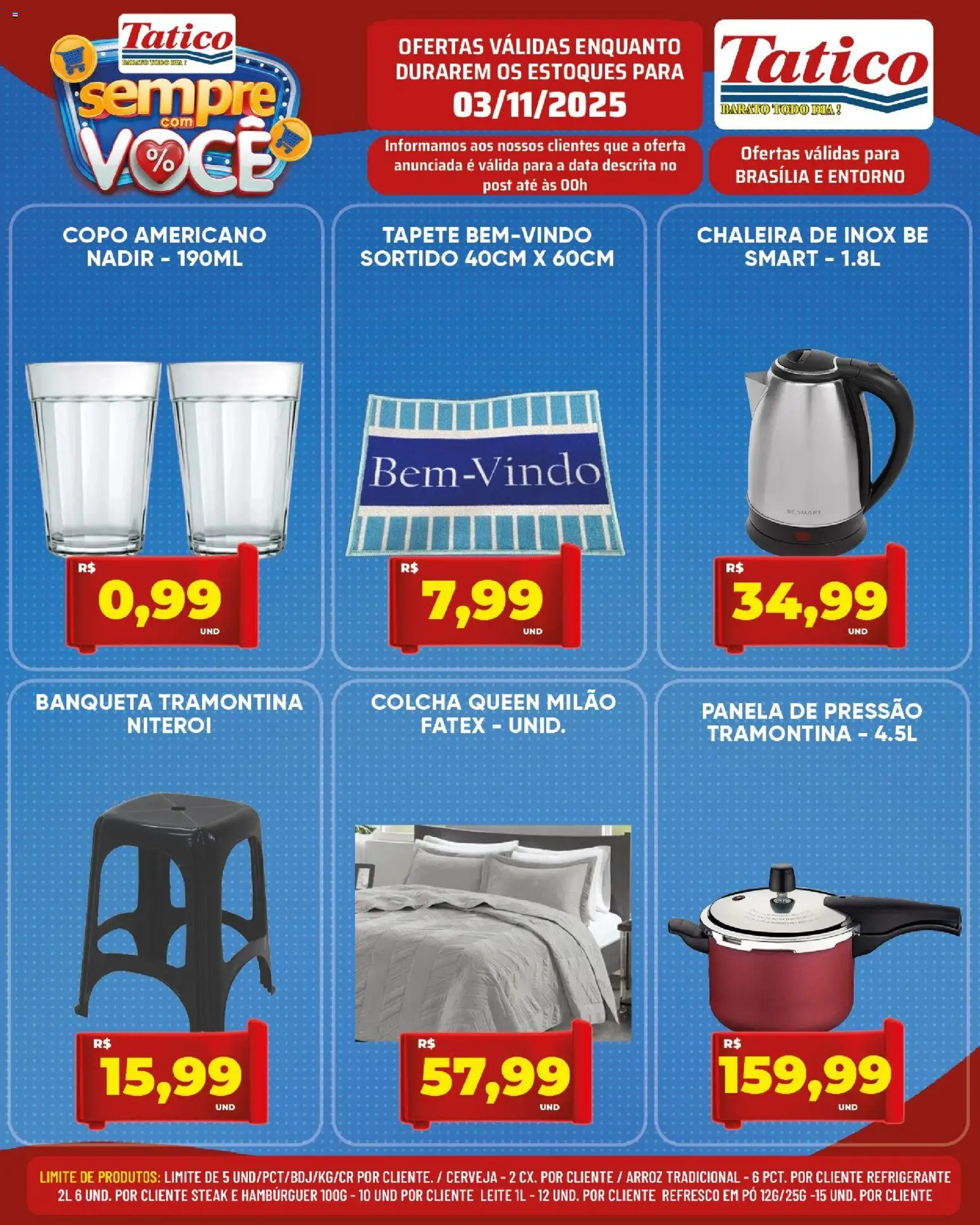 Tatico Folheto - válido de 03.11.2025 | Página: 14 | Produtos: Chaleira, Leite, Tapete, Hambúrguer