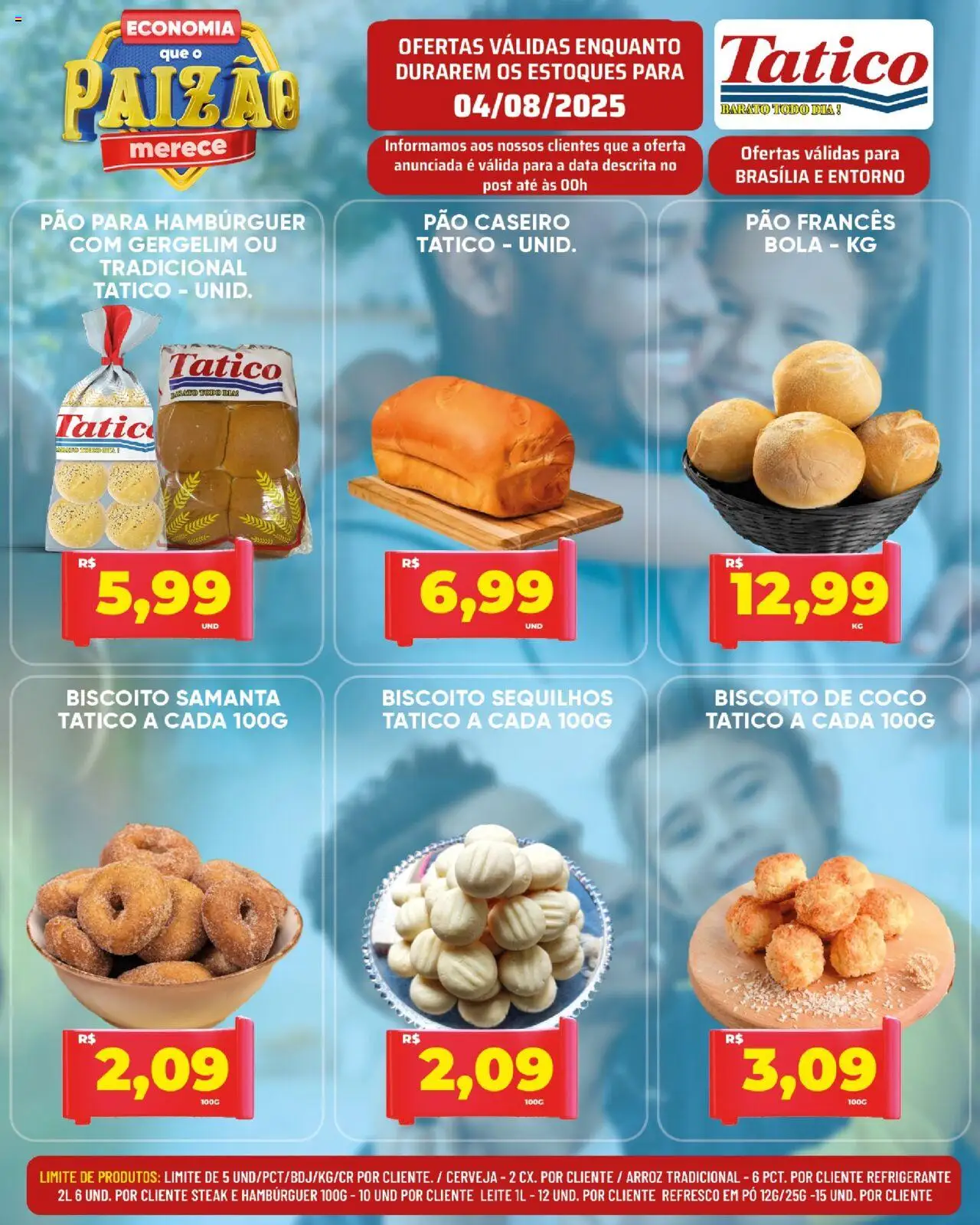 Tatico Folheto - válido de 04.08.2025 | Página: 11 | Produtos: Pó, Leite, Pão, Hambúrguer